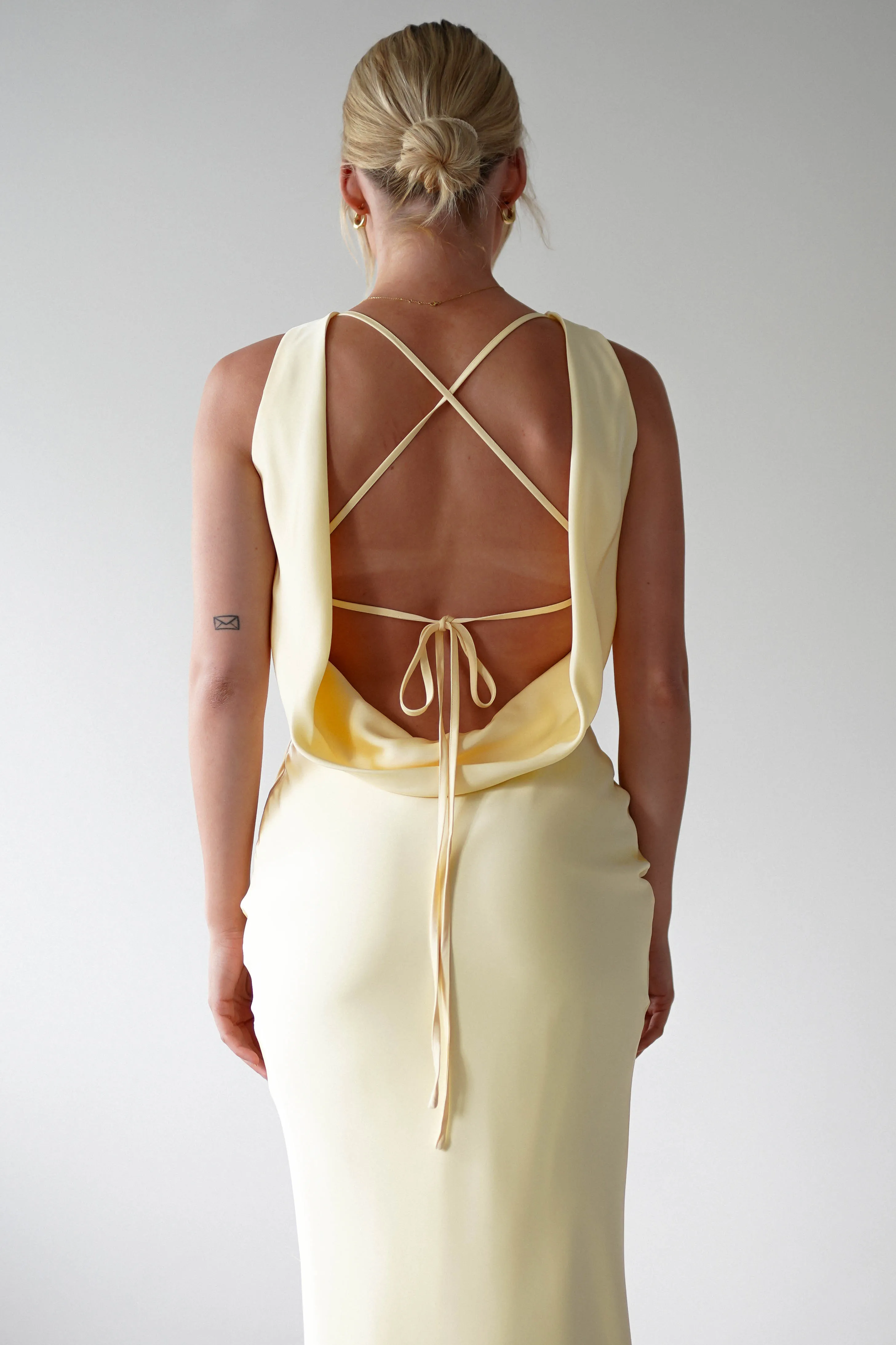 Alanna Soft Matte Satin Maxi Dress | Yellow