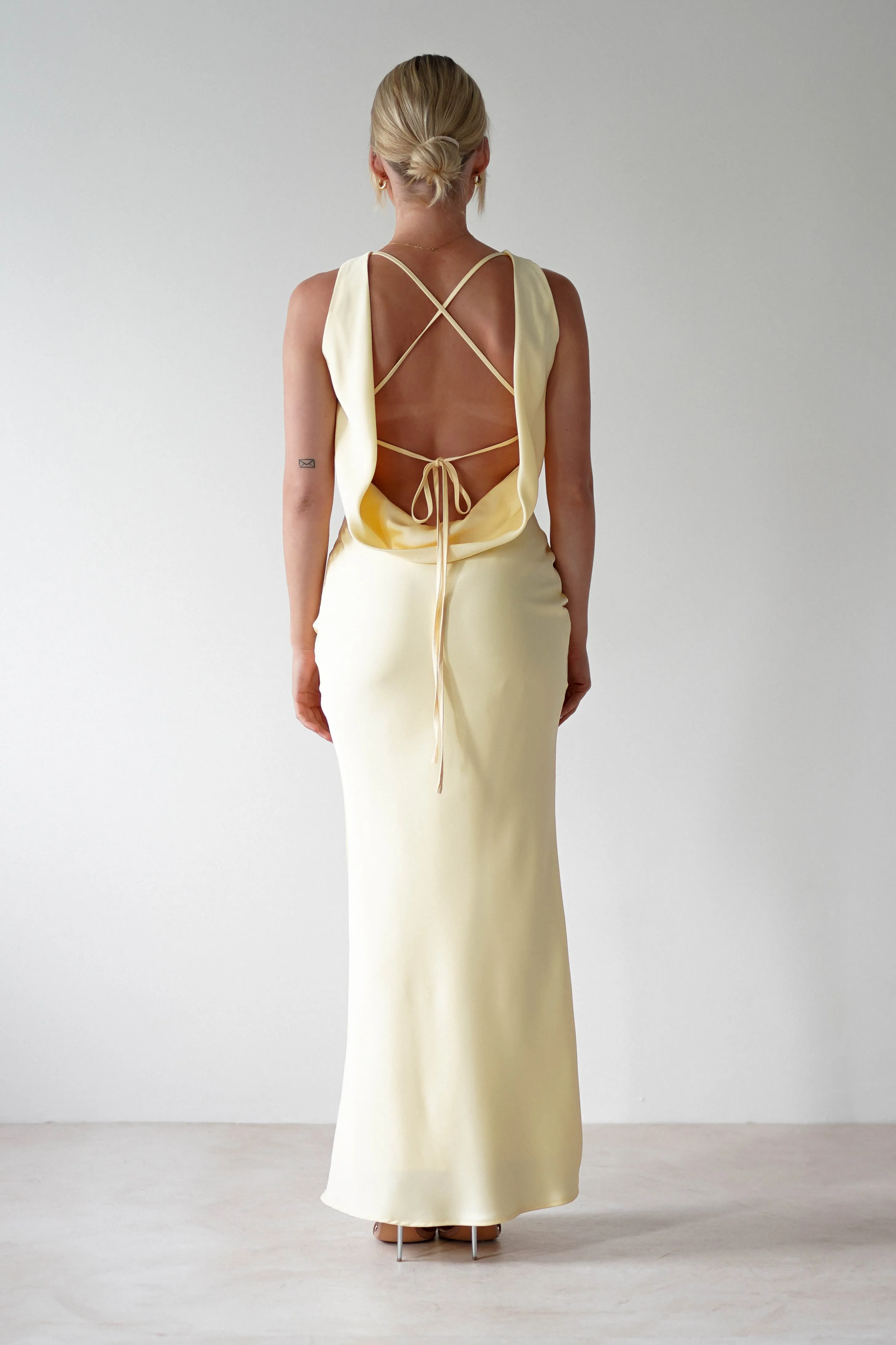 Alanna Soft Matte Satin Maxi Dress | Yellow