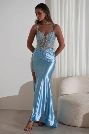 Alexis Glitter Shimmer Gown | Light Blue
