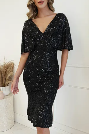 Alvara Sequin Midi Dress  dress,evening dress,graduation dress,party dress,birthday dress,beautiful dress,dress,summer dress,beautiful dressBlack