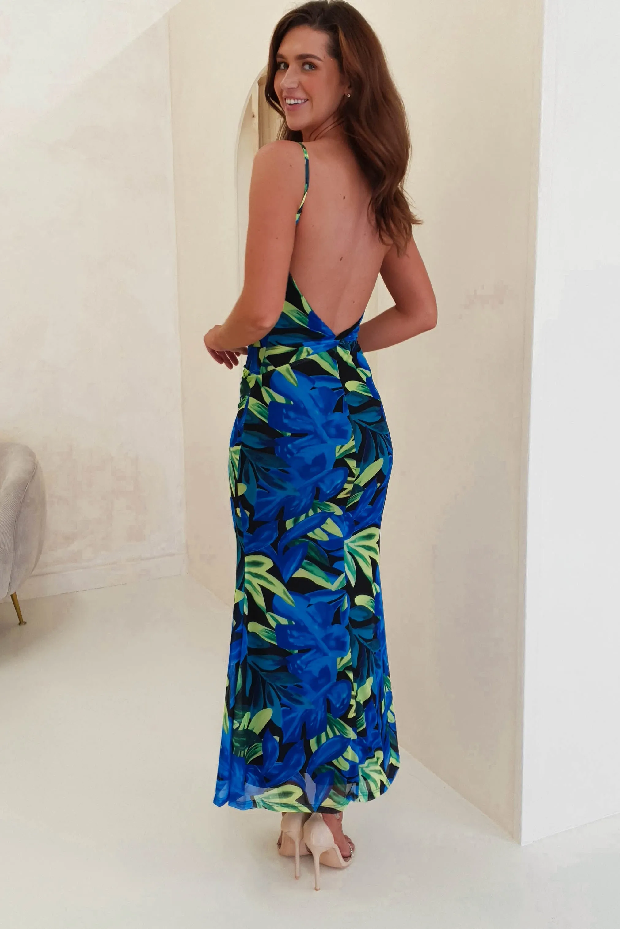 Amal Printed Bodycon Maxi | Mixed Print