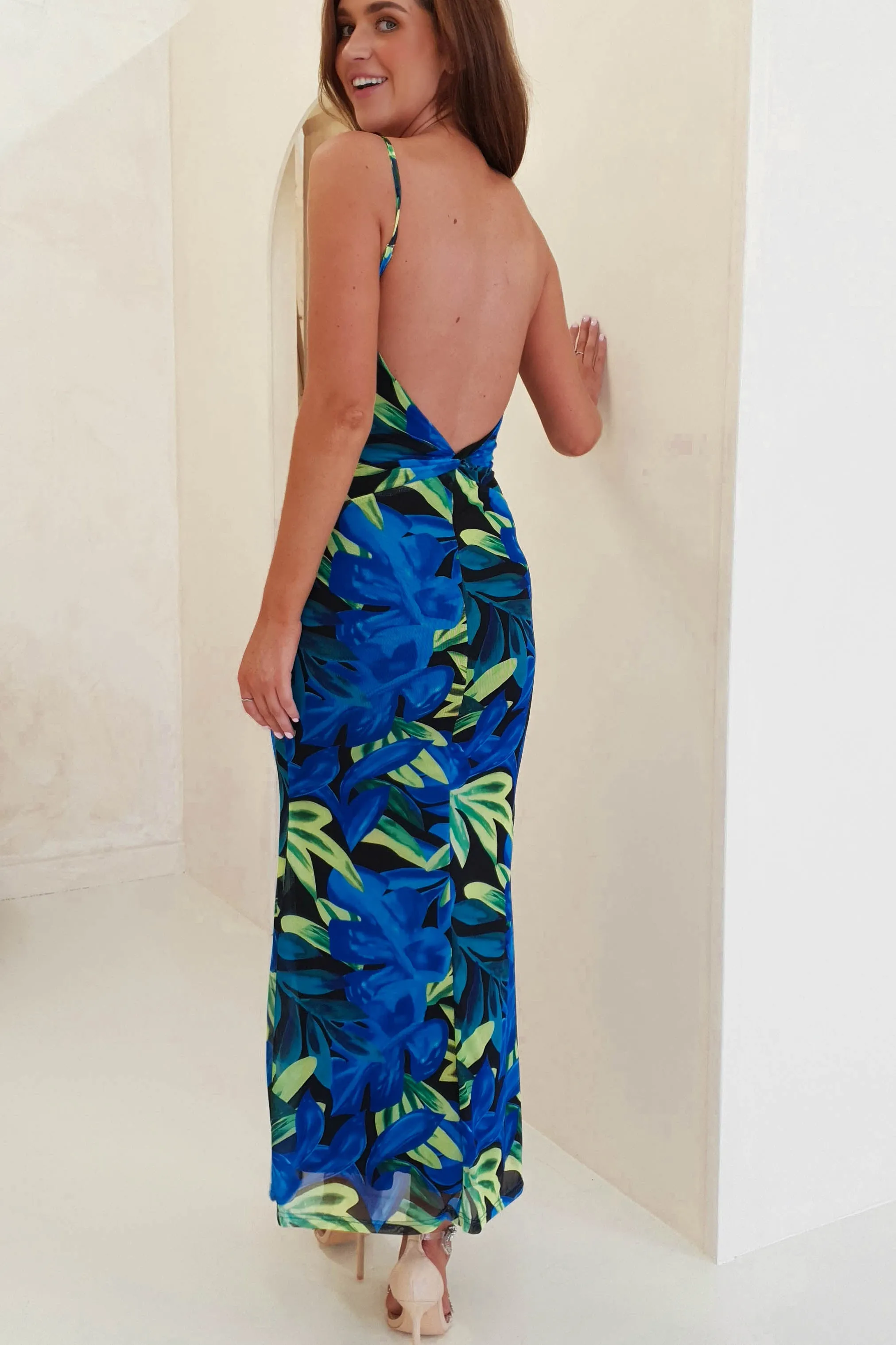 Amal Printed Bodycon Maxi | Mixed Print