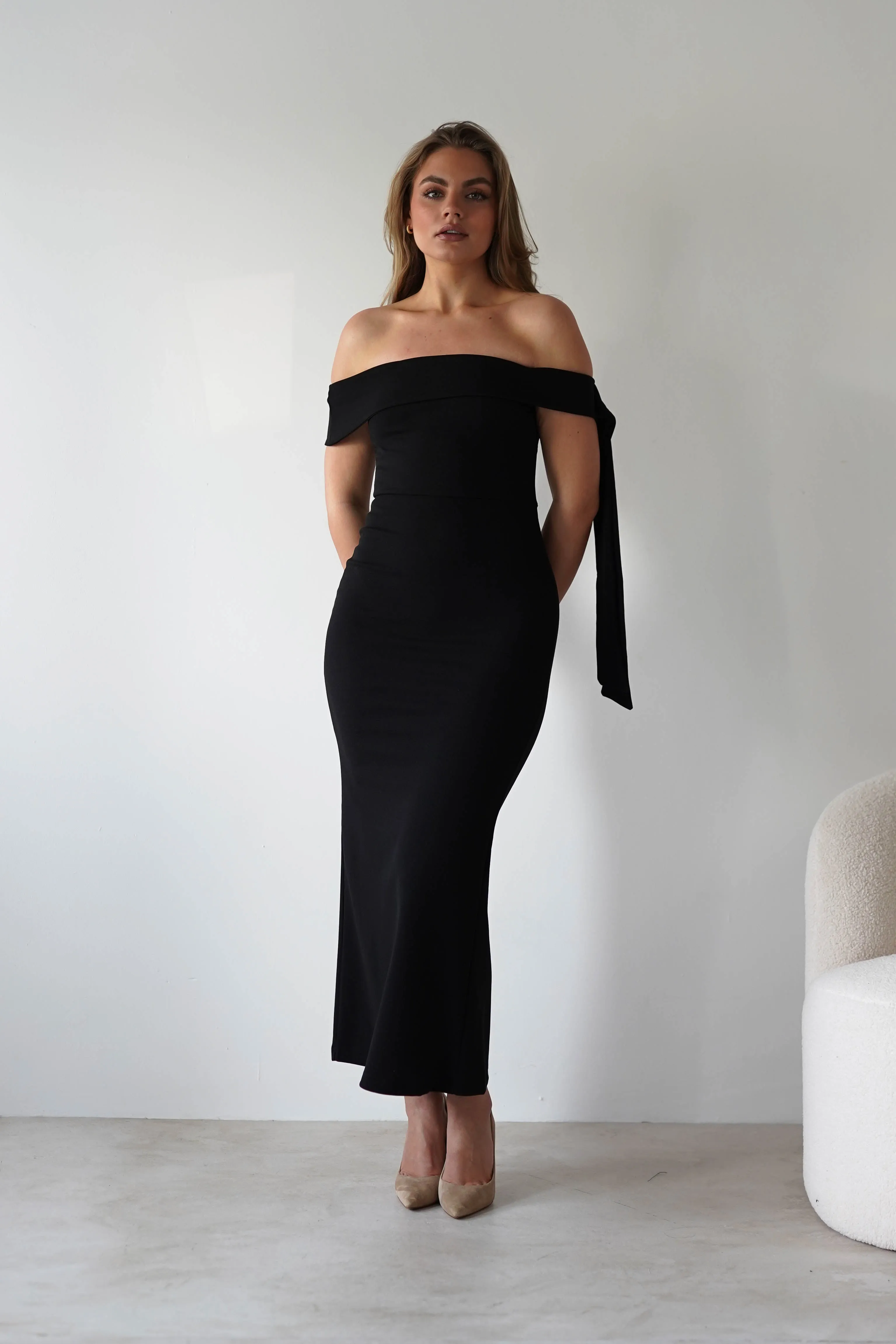 Amalthea Off the Shoulder Midaxi  dress,evening dress,graduation dress,party dress,birthday dress,beautiful dress,dress,summer dress,beautiful dressBlack