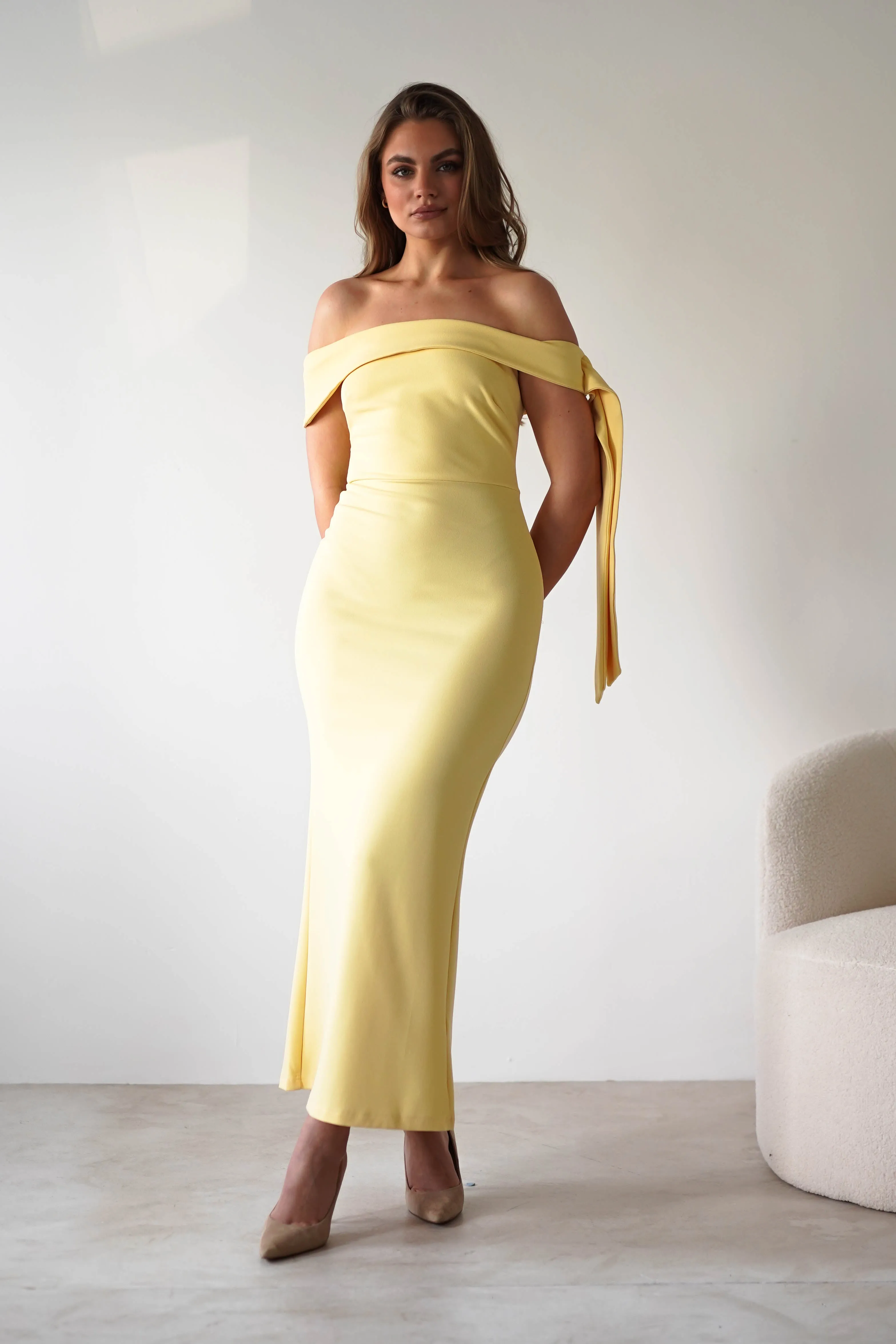 Amalthea Off the Shoulder Midaxi | Yellow