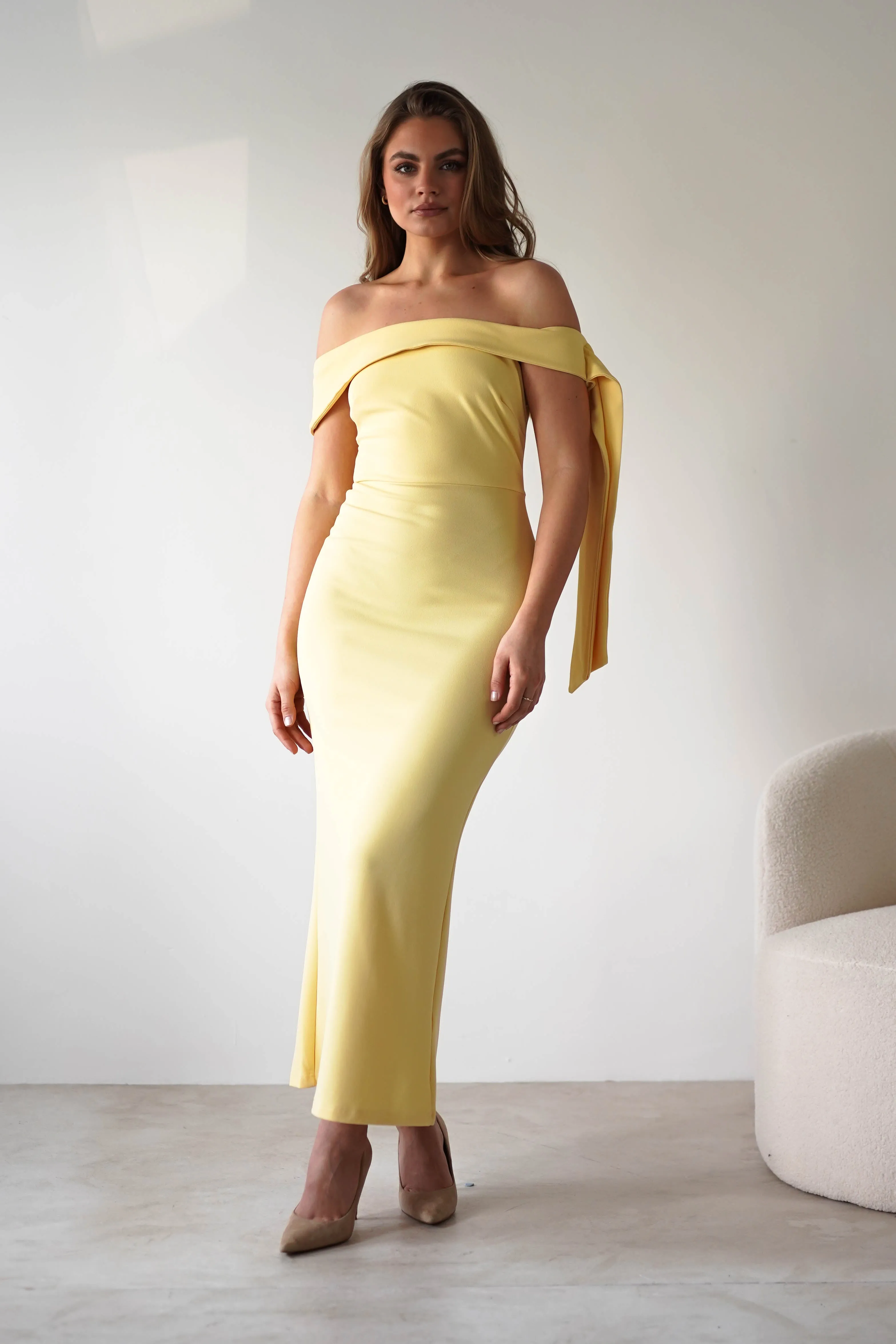 Amalthea Off the Shoulder Midaxi | Yellow