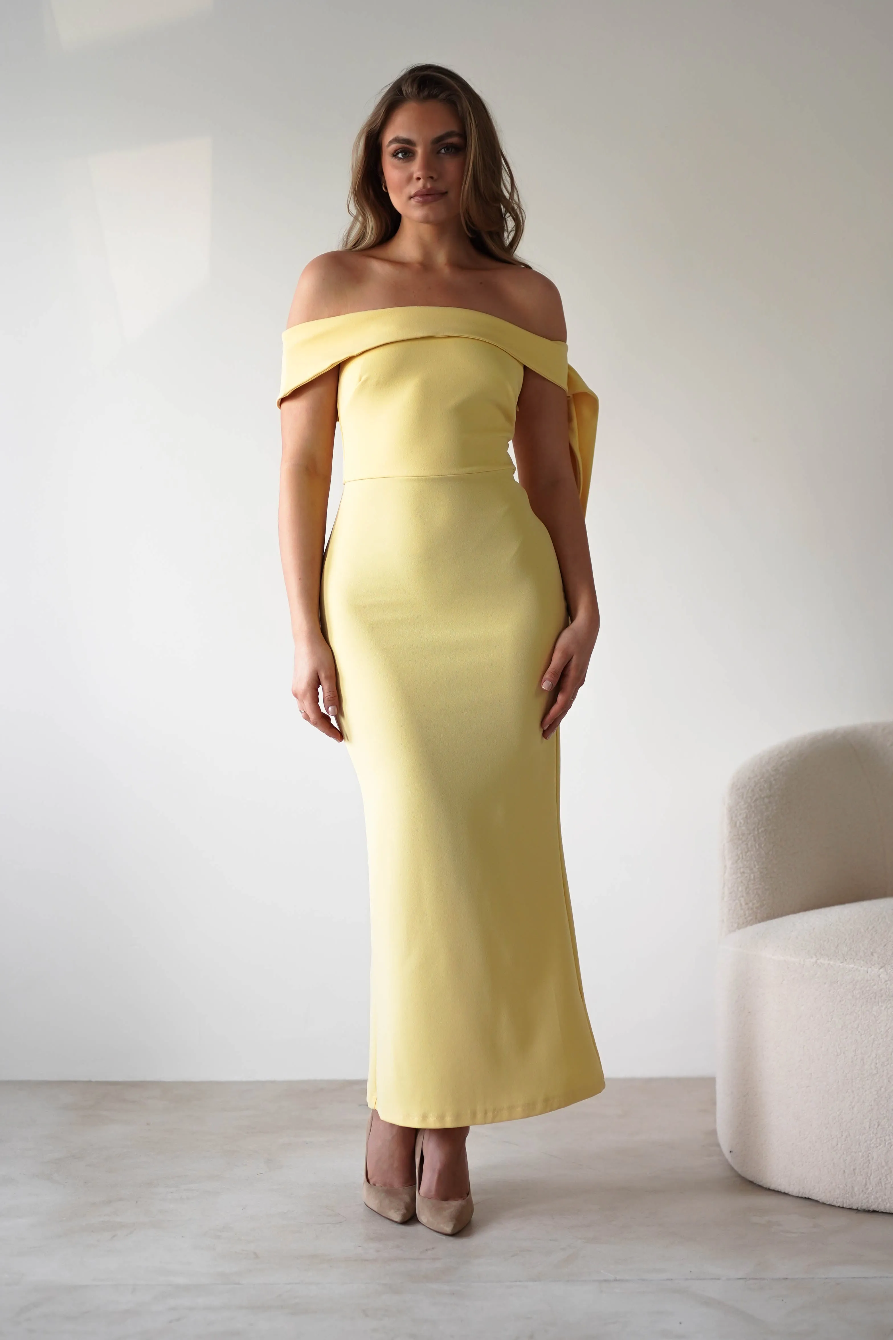 Amalthea Off the Shoulder Midaxi | Yellow