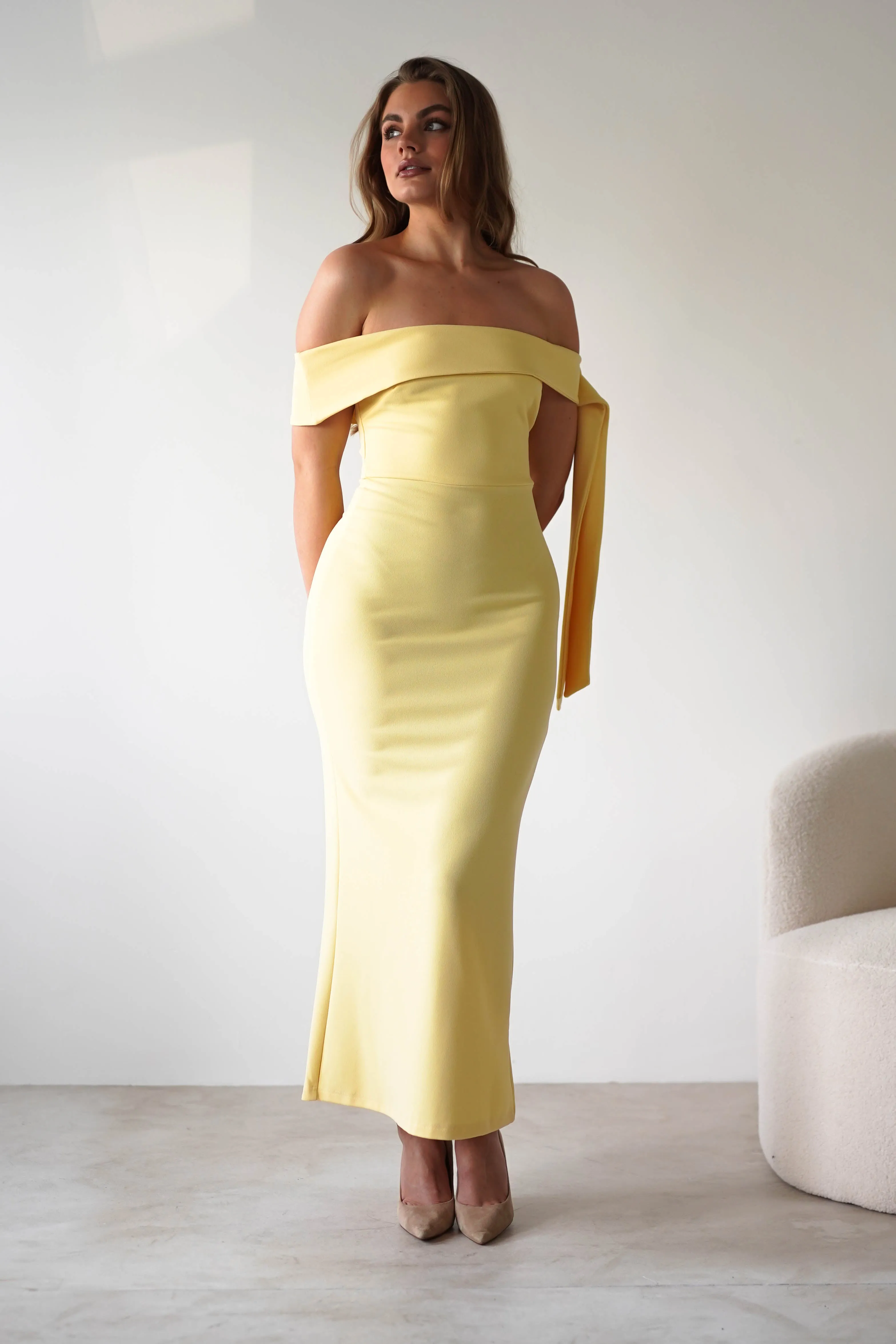 Amalthea Off the Shoulder Midaxi | Yellow