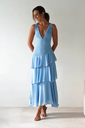 Andalusia Ruffle Maxi Dress | Blue