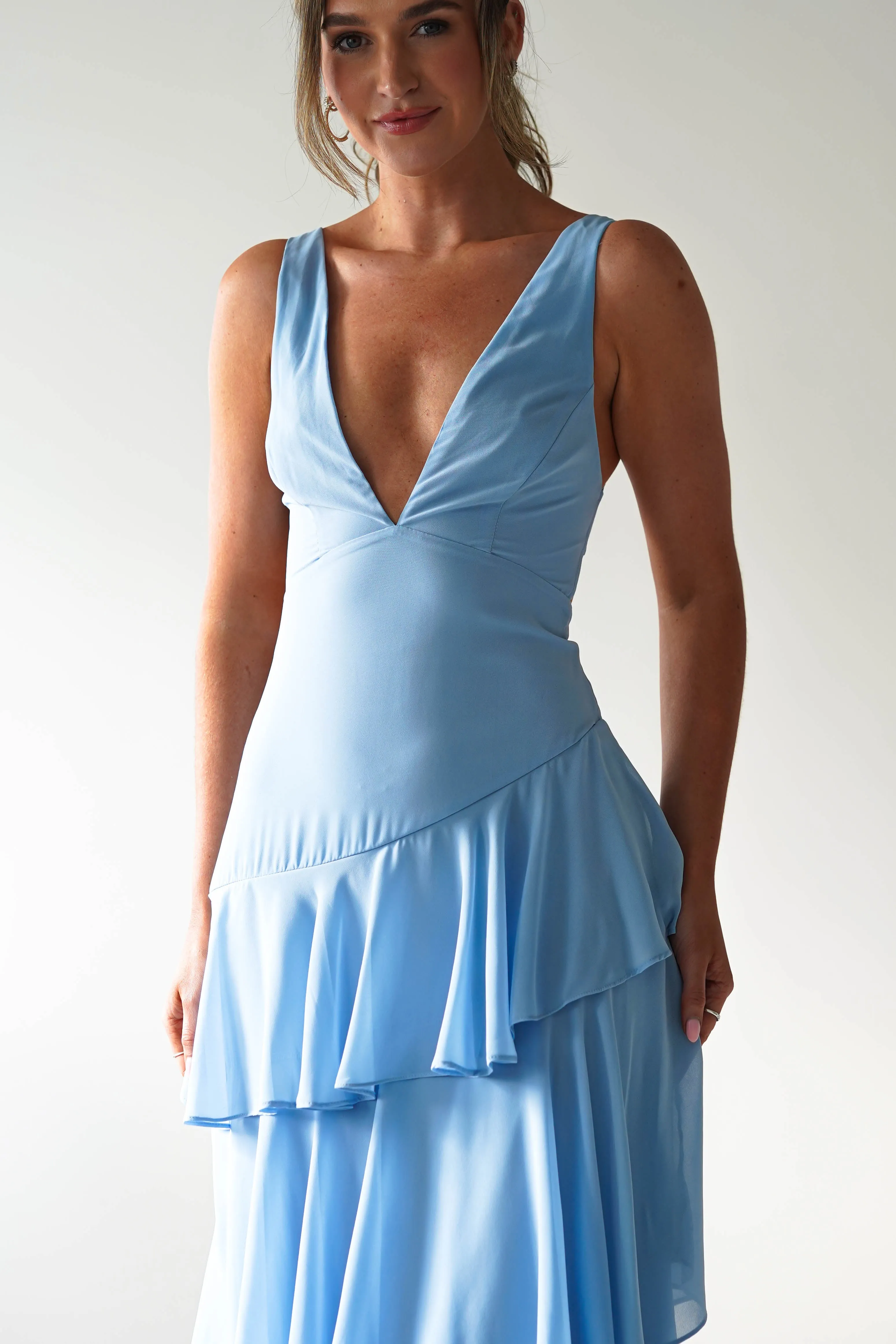 Andalusia Ruffle Maxi Dress | Blue