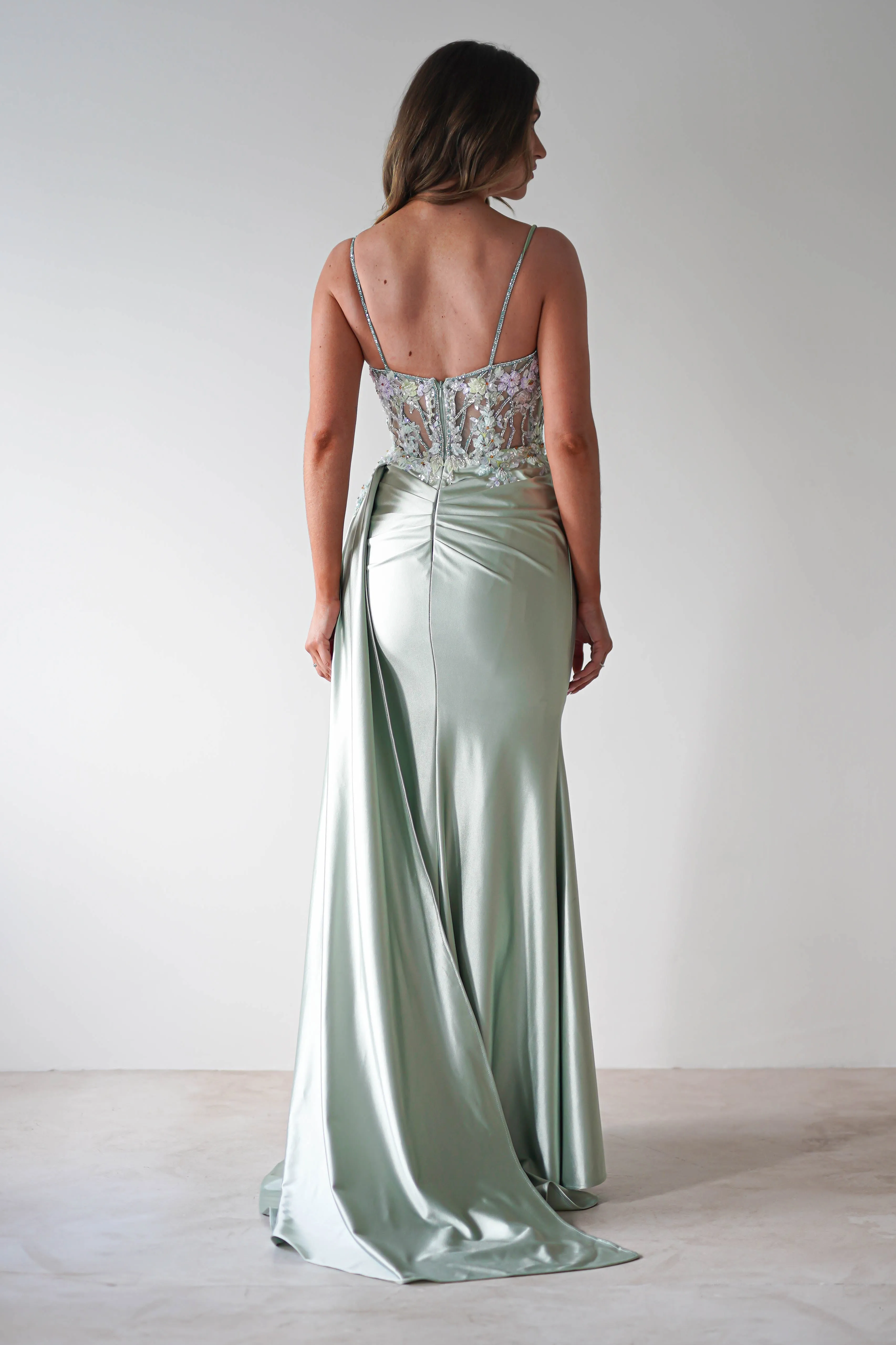 Annabel Embellished Bodycon Gown | Sage