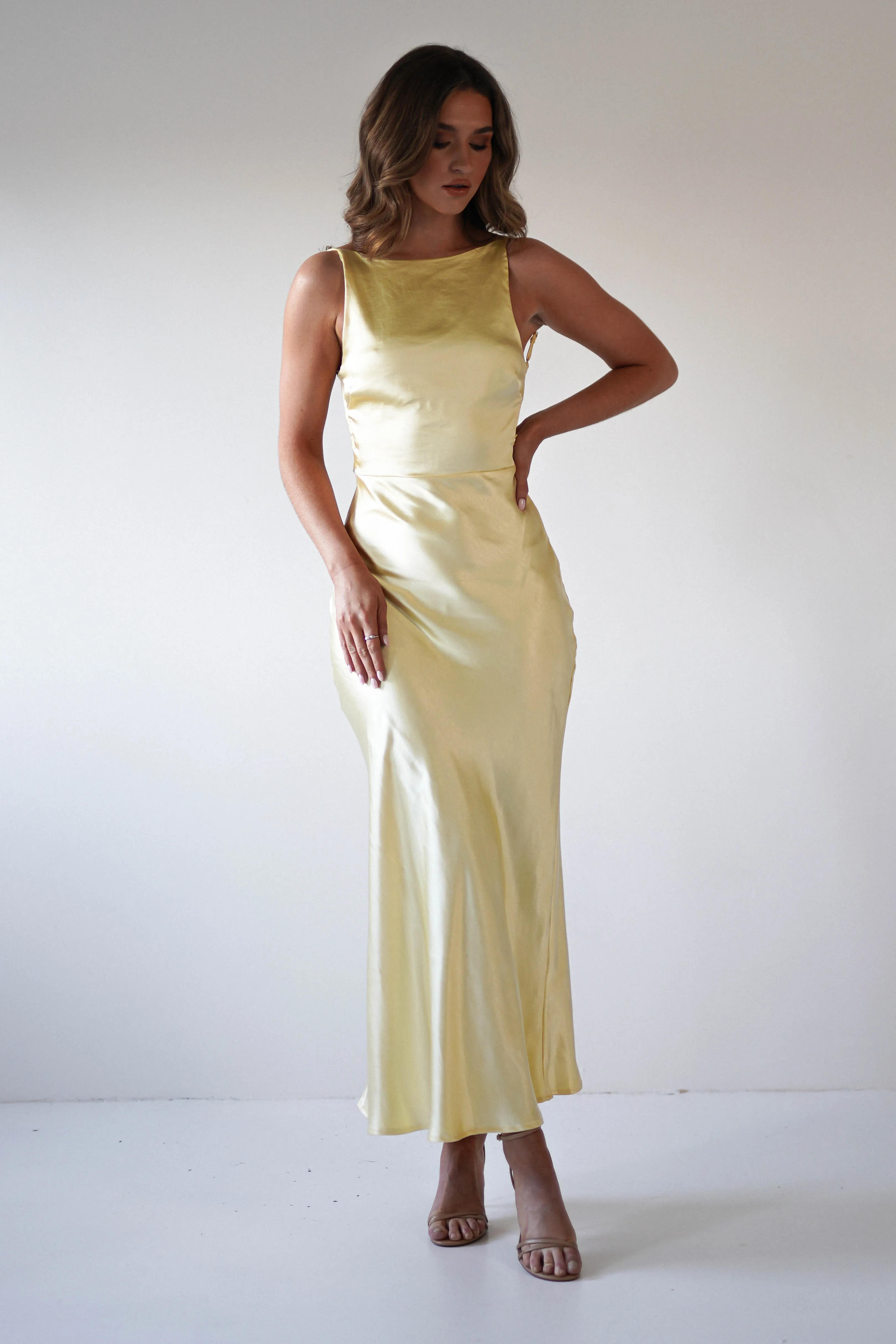 Bayleigh Soft Satin Maxi Dress | Yellow