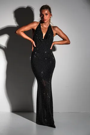 Bonnie Diamante Maxi Dress | Black