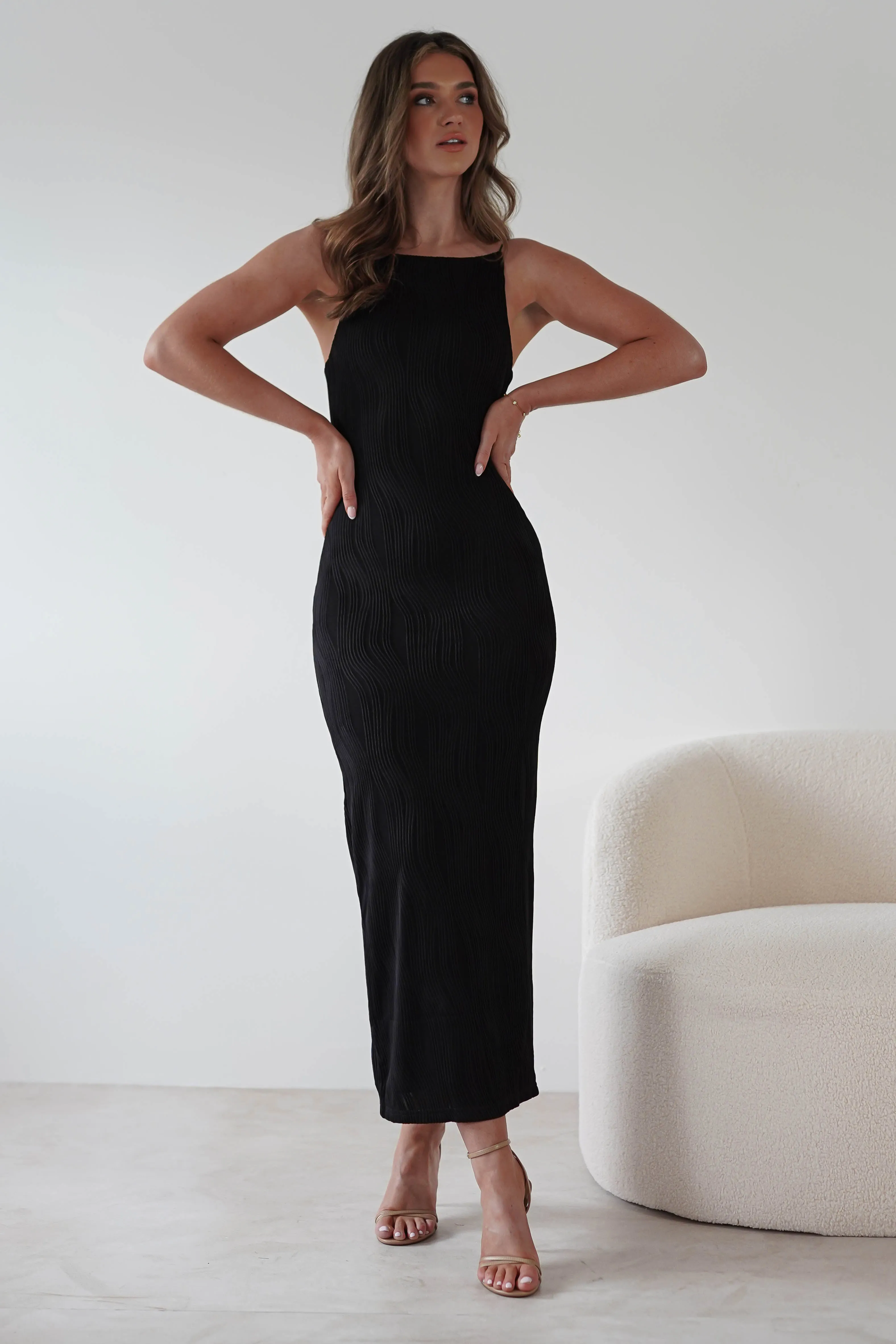 Brighton Textured Bodycon Midaxi Dress  dress,evening dress,graduation dress,party dress,birthday dress,beautiful dress,dress,summer dress,beautiful dressBlack