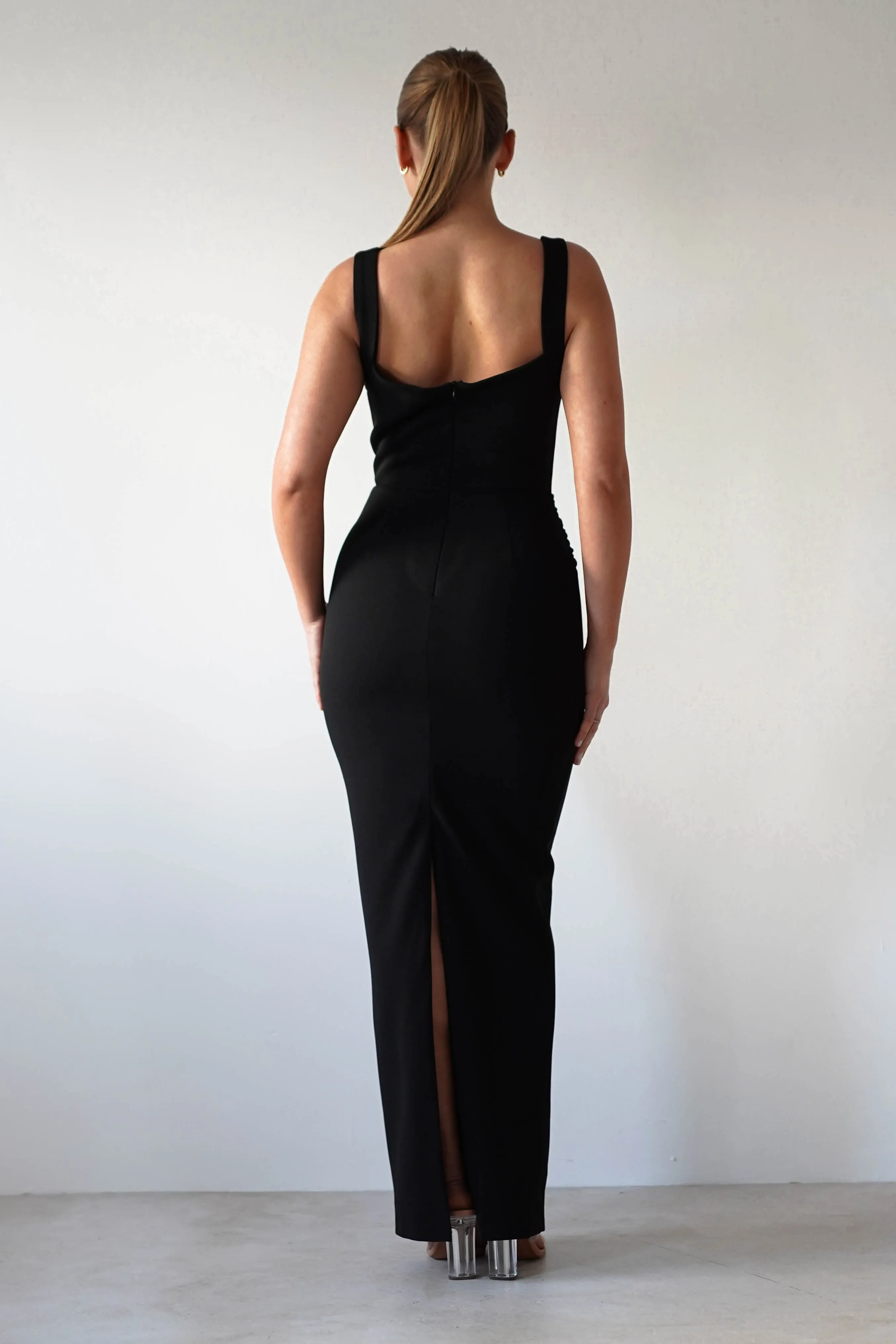 Brooke Square Neck Maxi Dress | Black