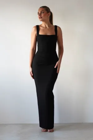 Brooke Square Neck Maxi Dress | Black