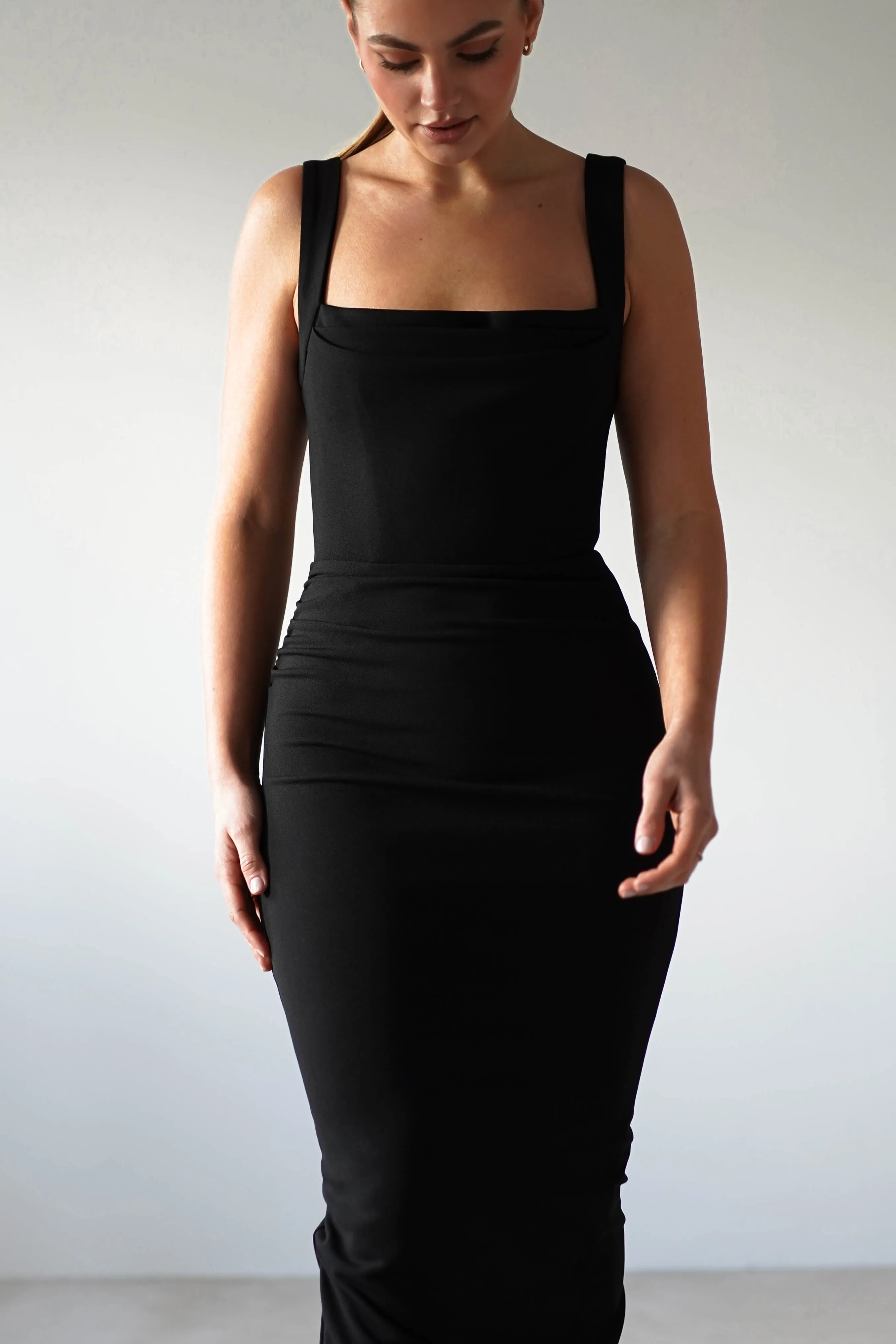 Brooke Square Neck Maxi Dress | Black