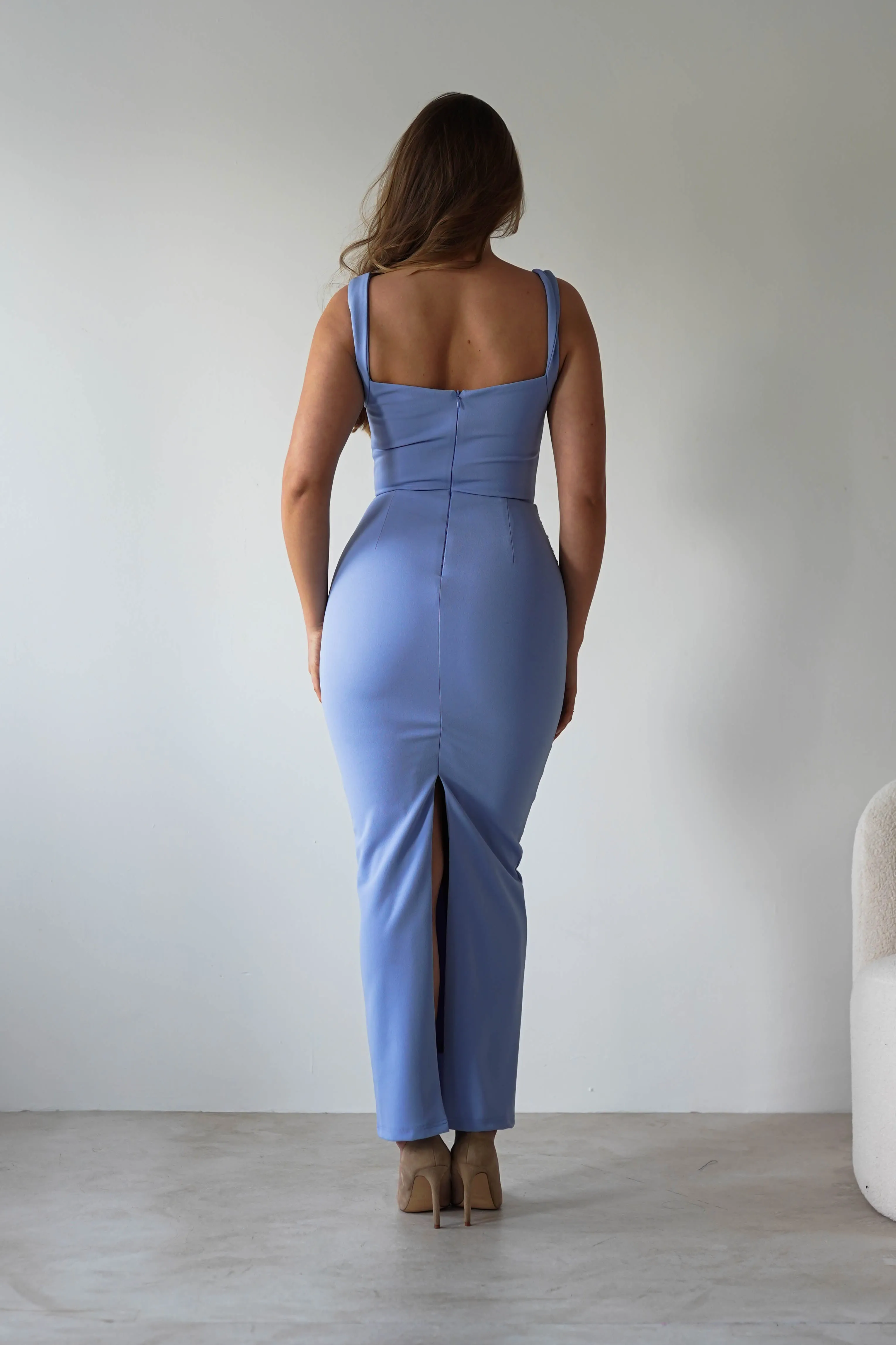 Brooke Square Neck Maxi Dress | Blue
