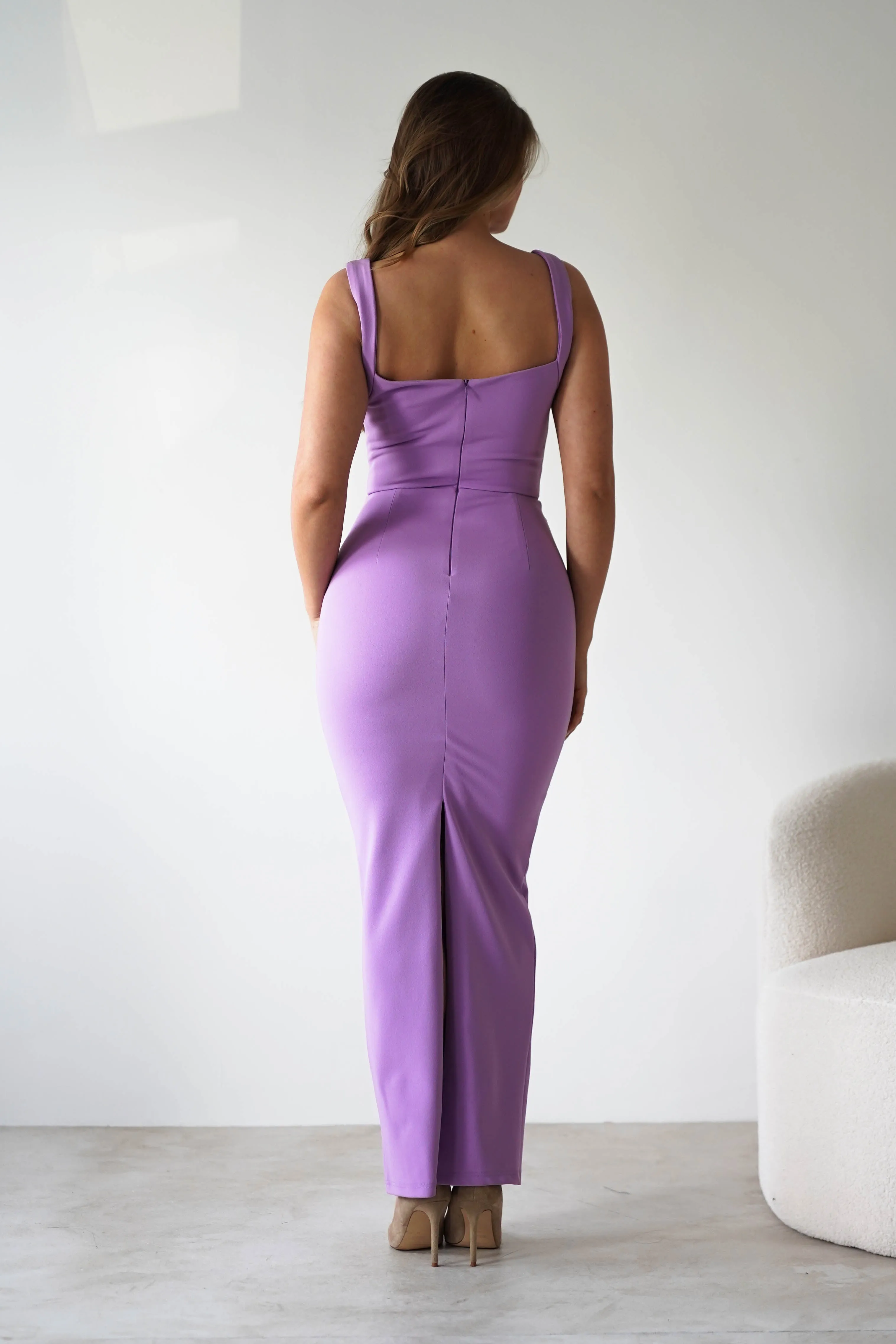 Brooke Square Neck Maxi Dress | Lilac