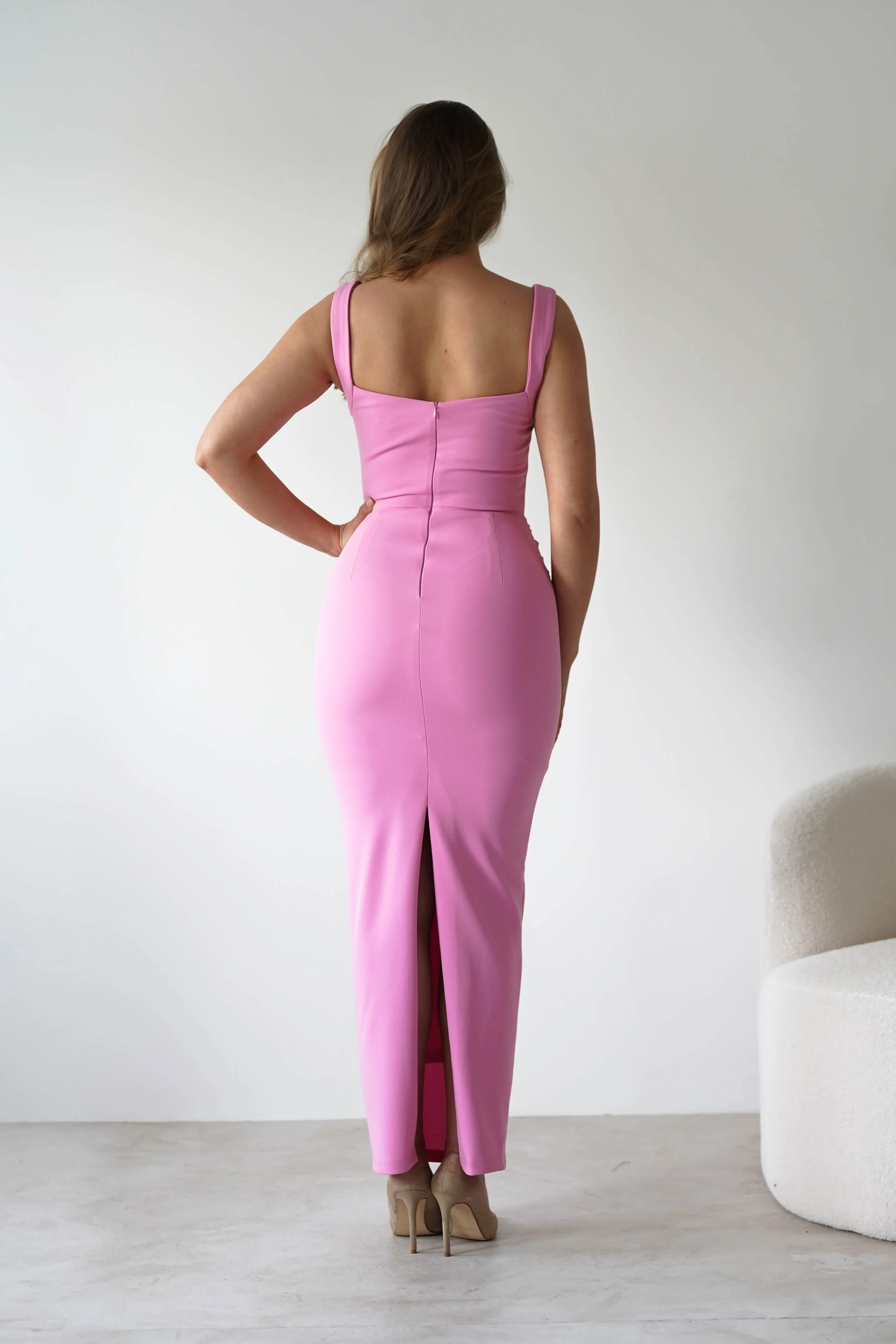 Brooke Square Neck Maxi Dress | Pink