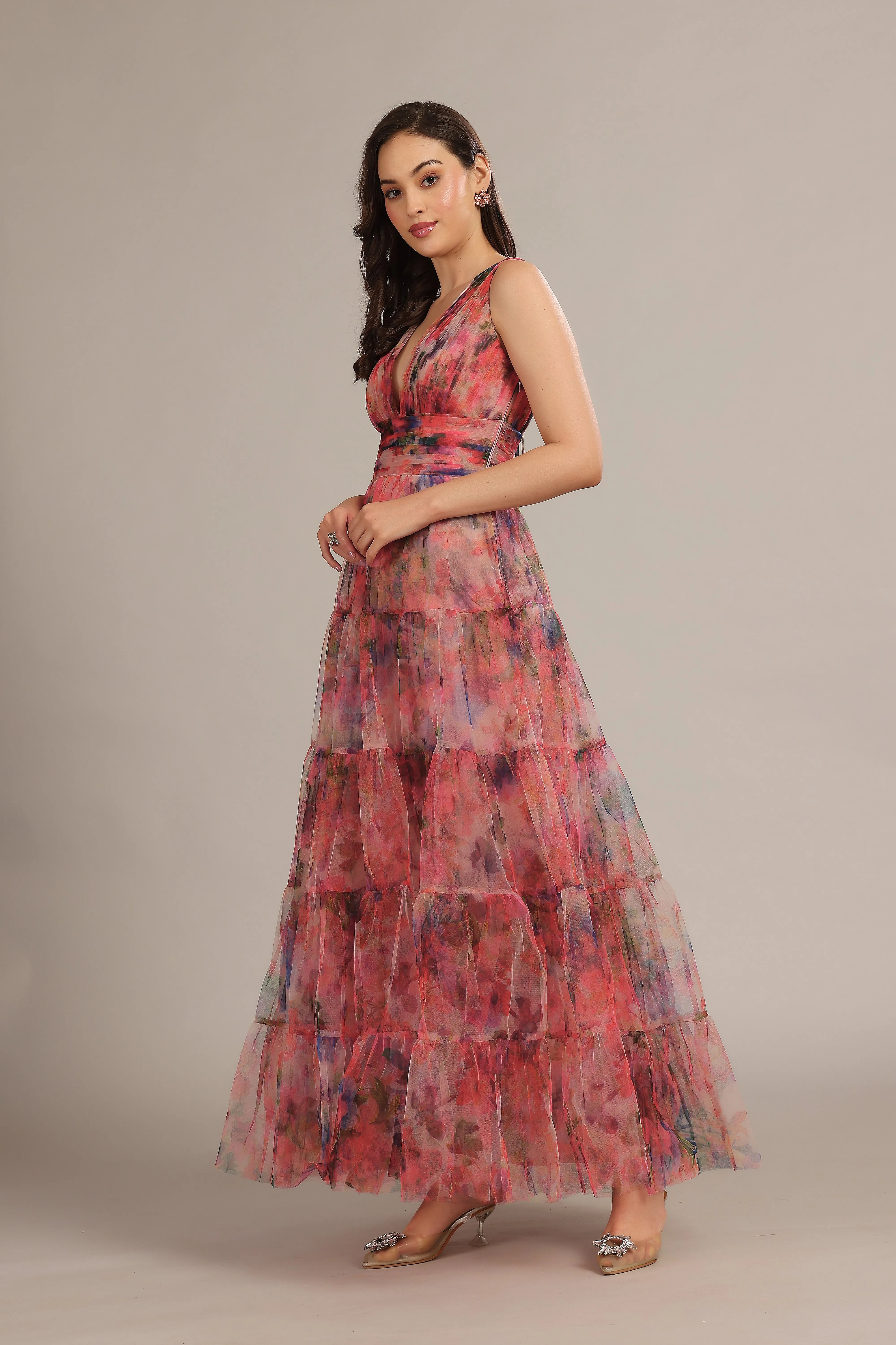 Candace Maxi Dress in Mixed Floral