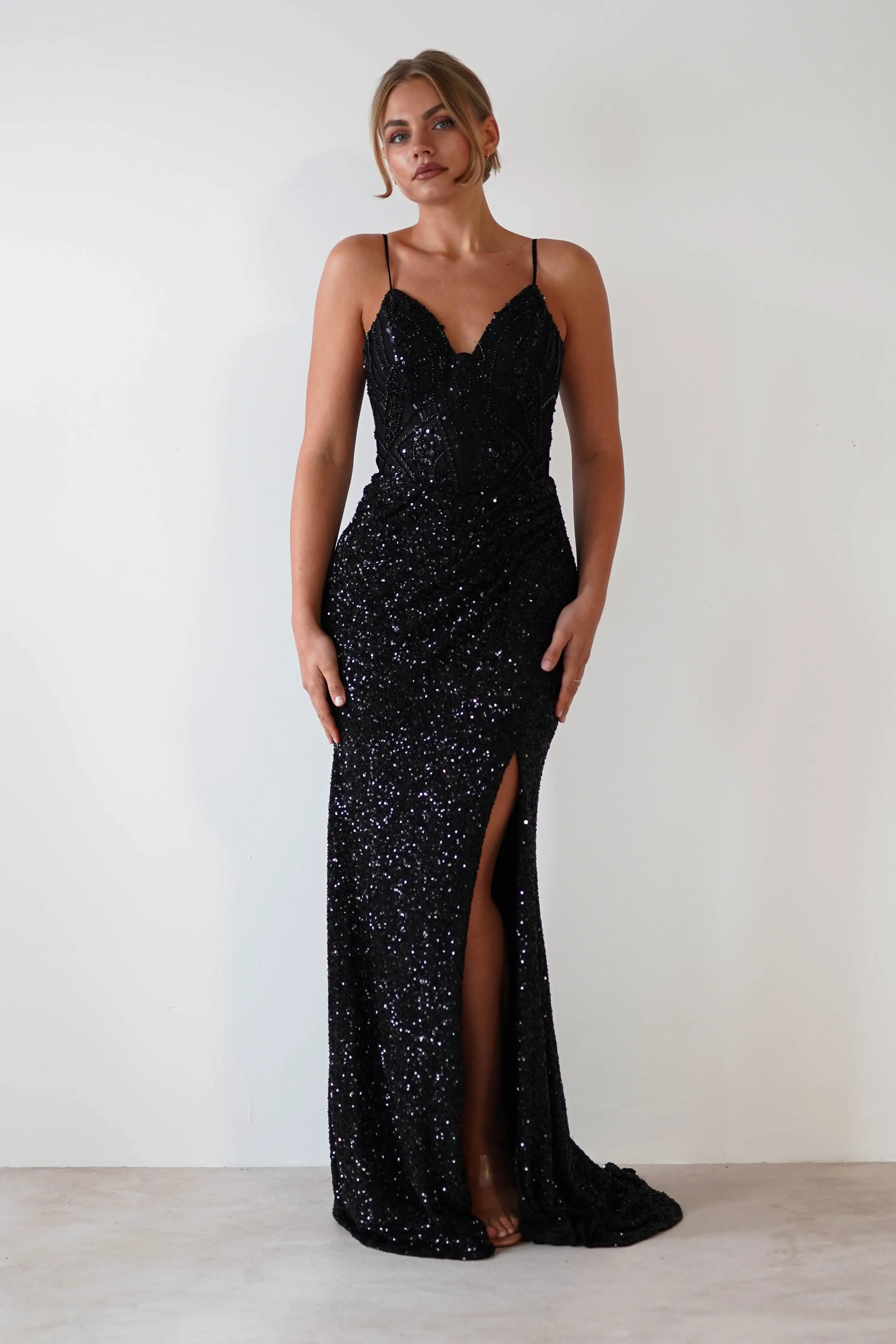 Candyce Sequin Mermaid Gown  dress,evening dress,graduation dress,party dress,birthday dress,beautiful dress,dress,summer dress,beautiful dressBlack