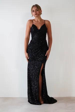 Candyce Sequin Mermaid Gown  dress,evening dress,graduation dress,party dress,birthday dress,beautiful dress,dress,summer dress,beautiful dressBlack