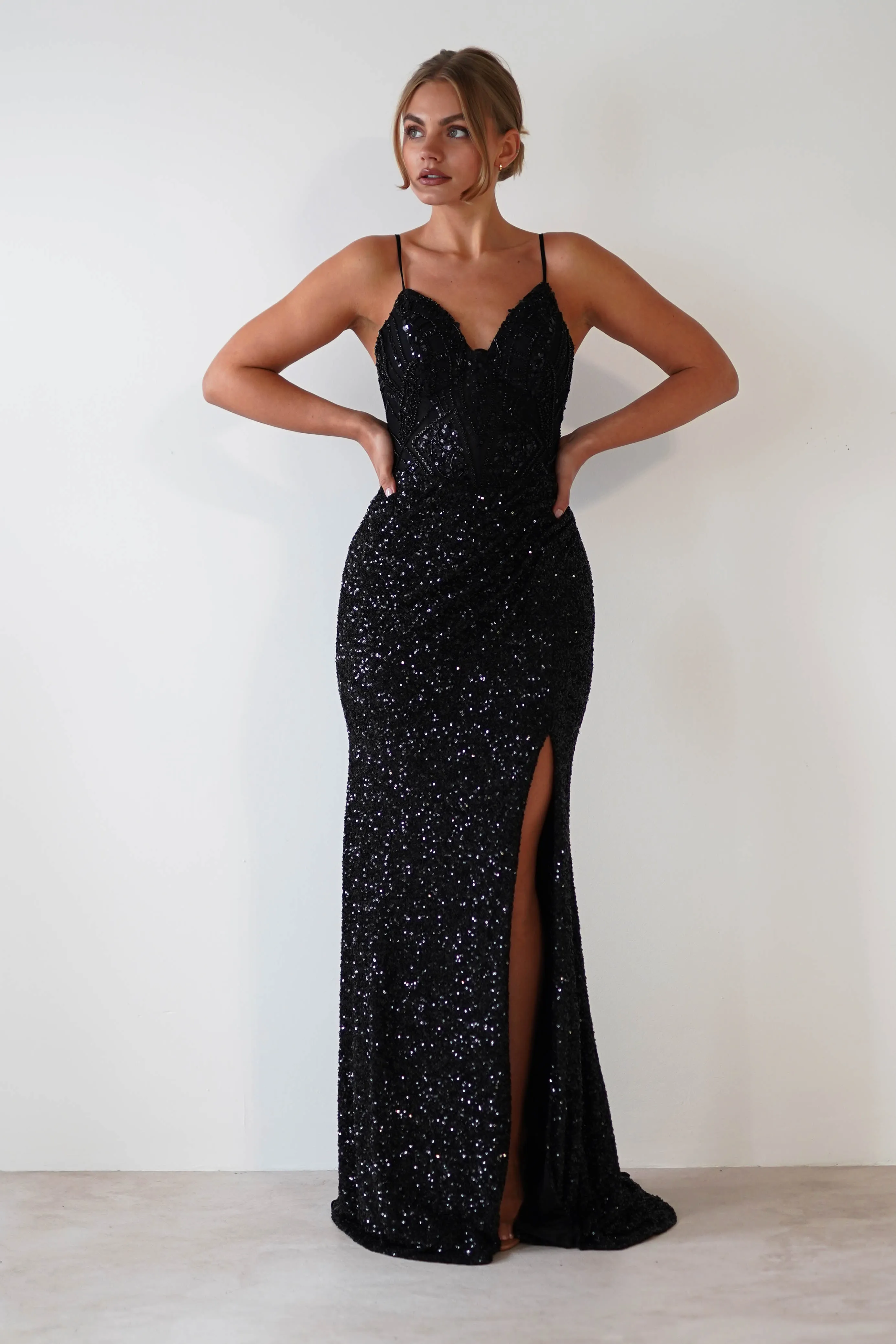 Candyce Sequin Mermaid Gown  dress,evening dress,graduation dress,party dress,birthday dress,beautiful dress,dress,summer dress,beautiful dressBlack