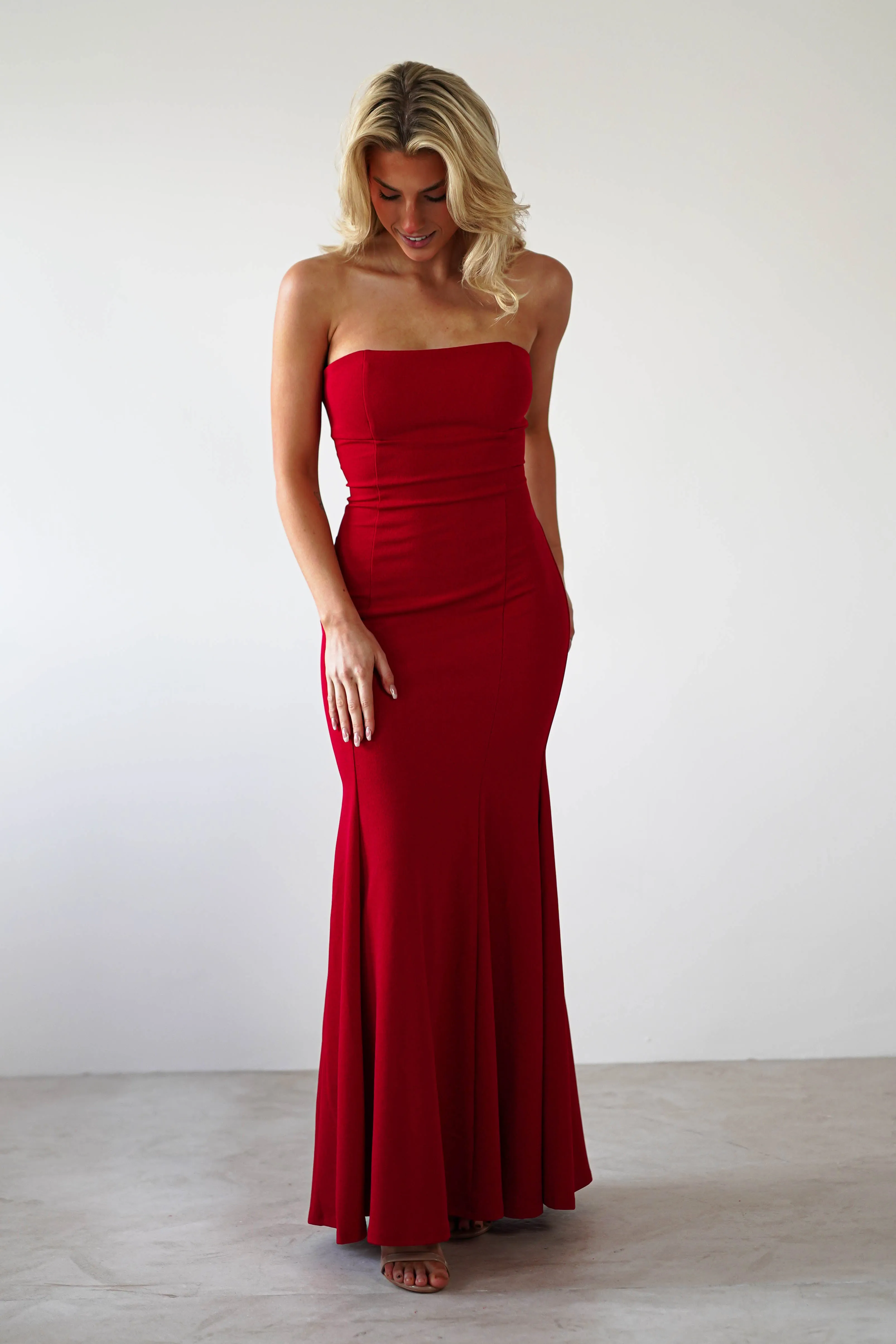 Charla Bodycon Maxi Gown | Red