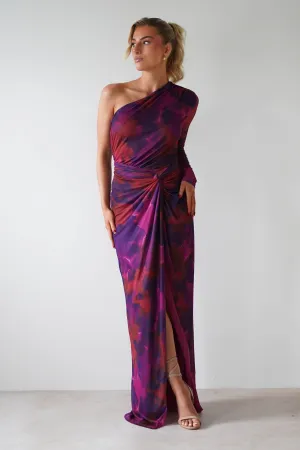 Criselda Bodycon Gathered Maxi Dress | Mixed Print