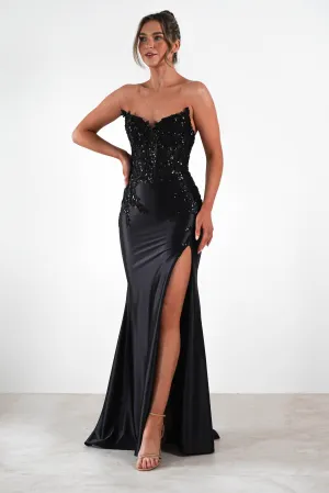 Dallas Luxe Embellished Gown | Black