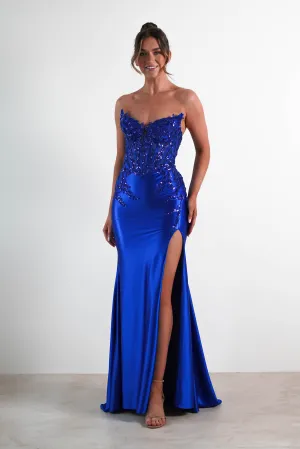 Dallas Luxe Embellished Gown | Royal Blue