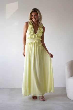 Ellie Ruffle Detail Maxi Dress | Yellow