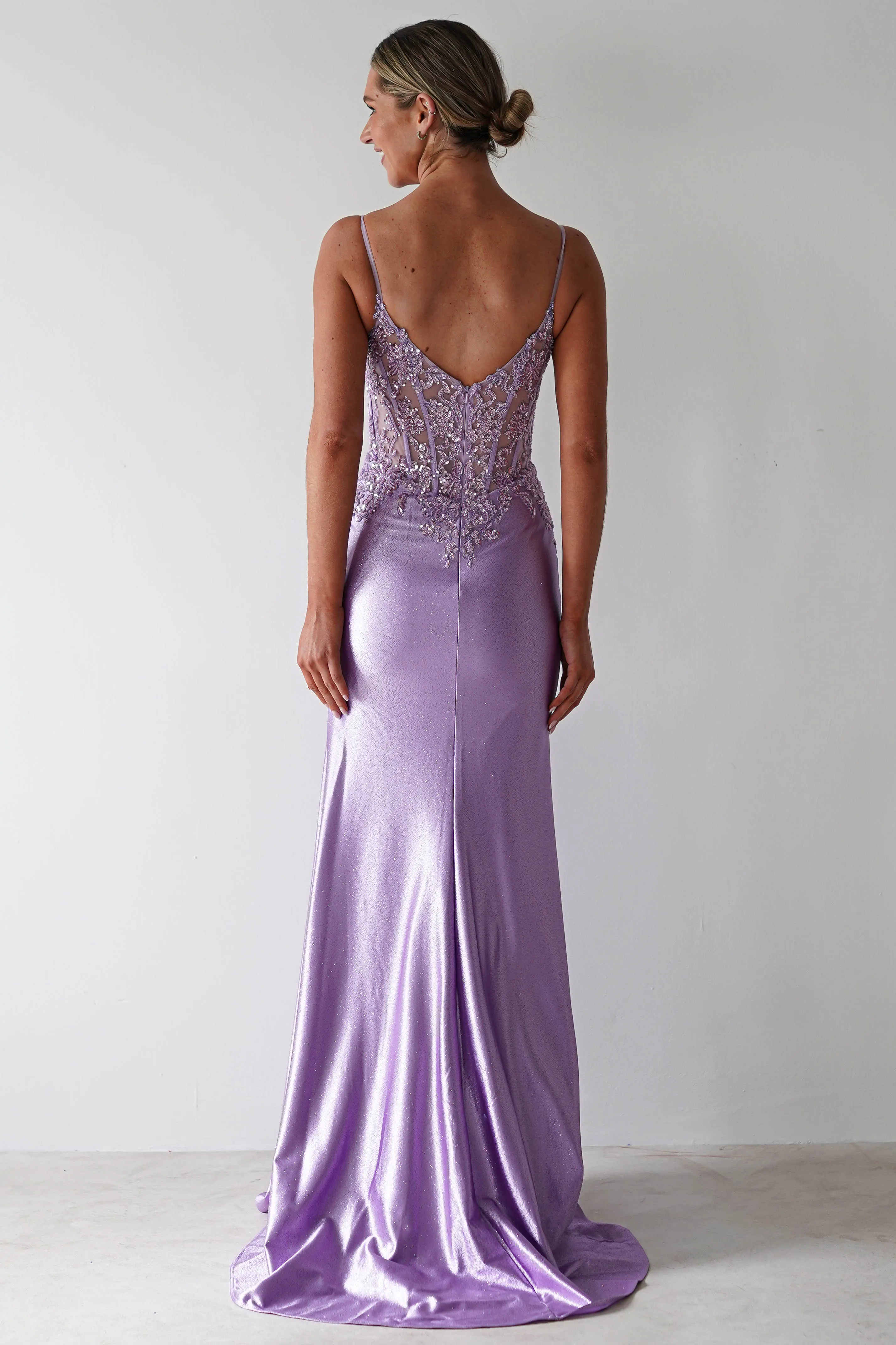 Eternity Glitter Bodycon Gown | Lilac