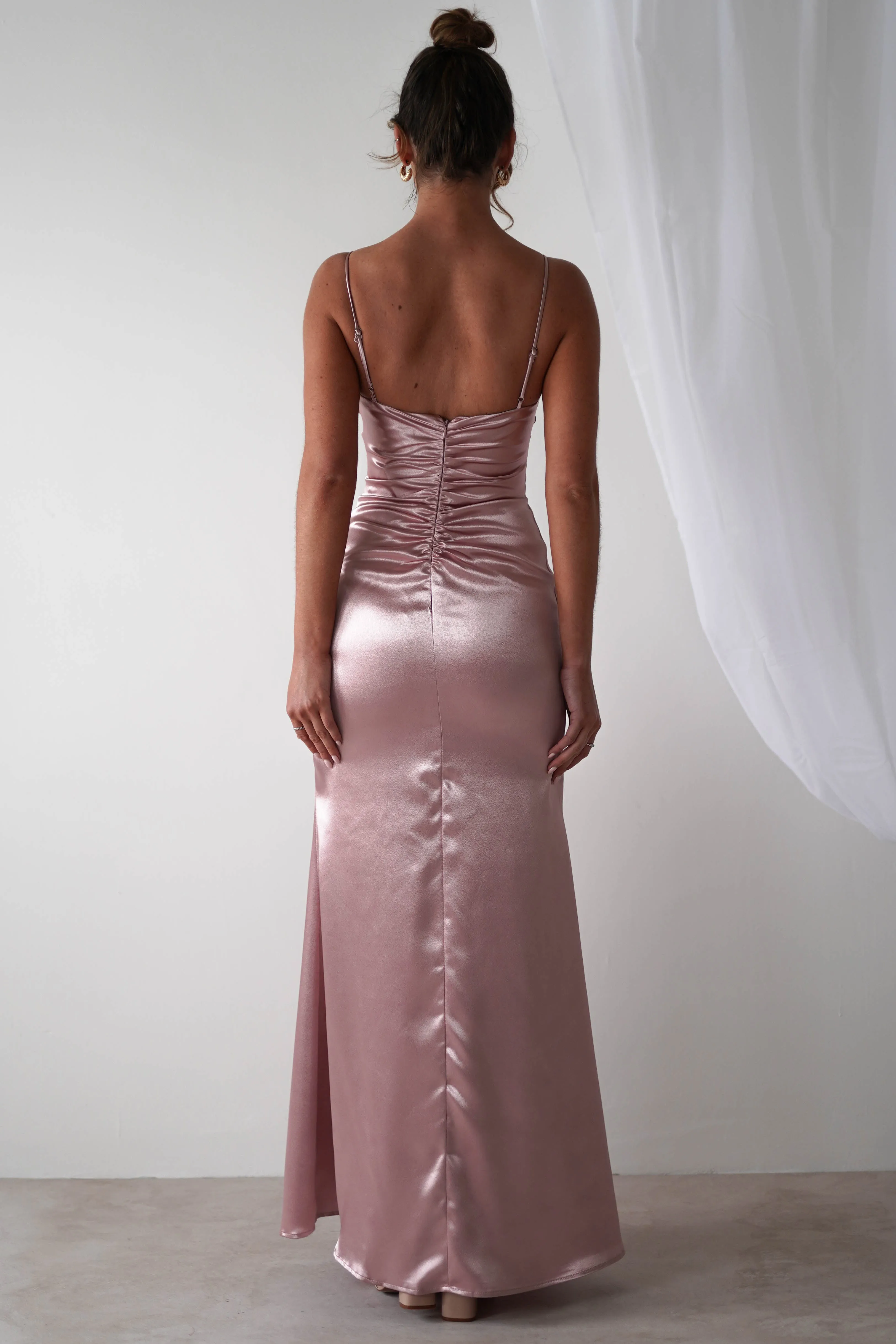 Idonia Satin Corset Gown | Rose
