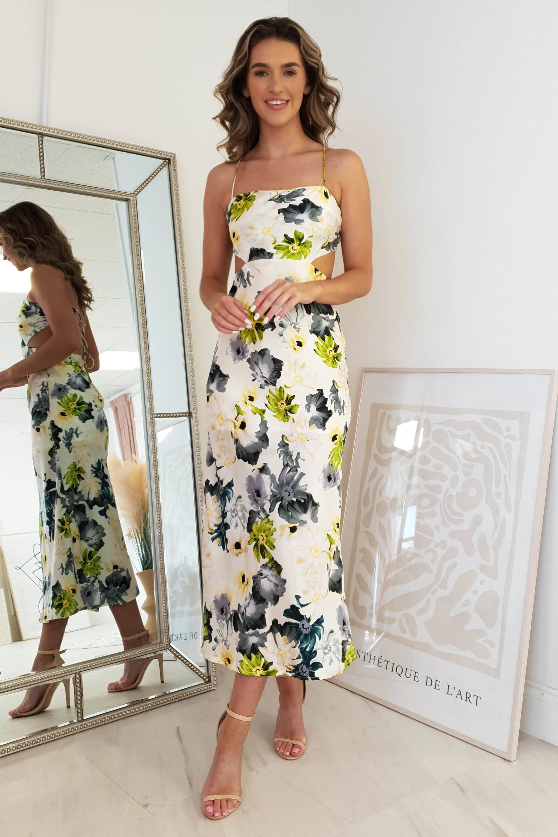 Jaylani Floral Midi Dress | Mixed Print