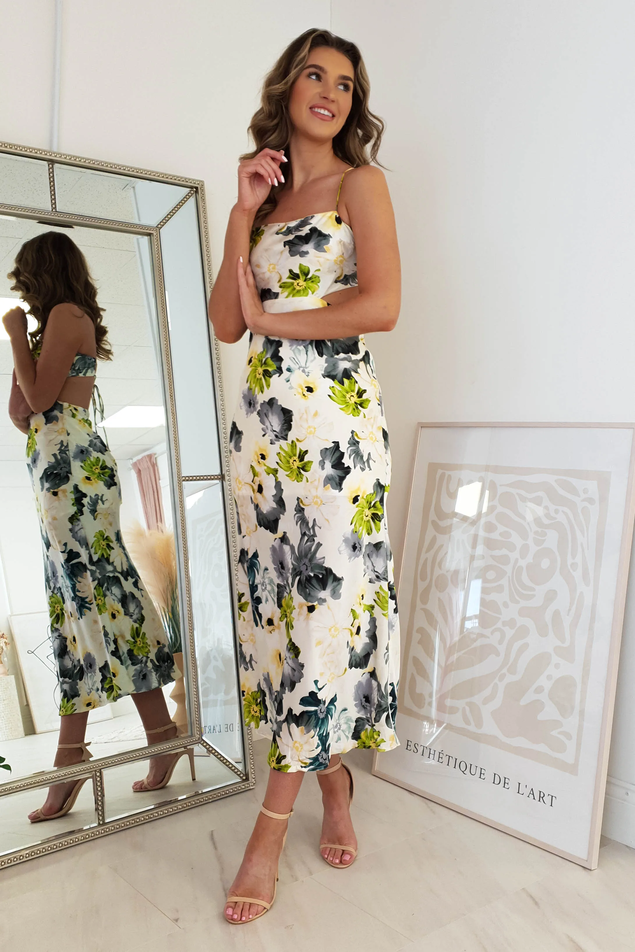 Jaylani Floral Midi Dress | Mixed Print