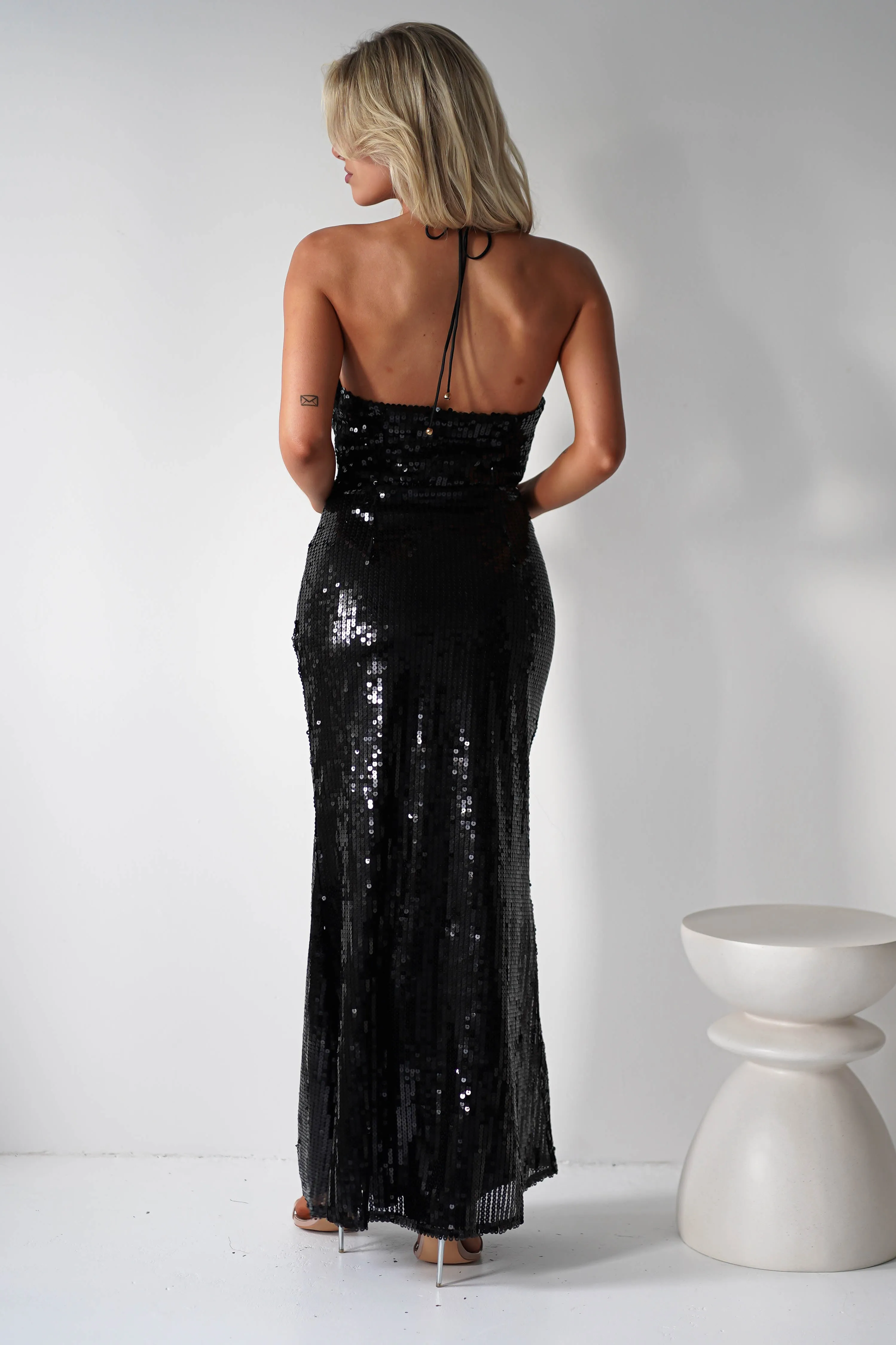 Jonna Halter Neck Sequin Maxi Dress  dress,evening dress,graduation dress,party dress,birthday dress,beautiful dress,dress,summer dress,beautiful dressBlack