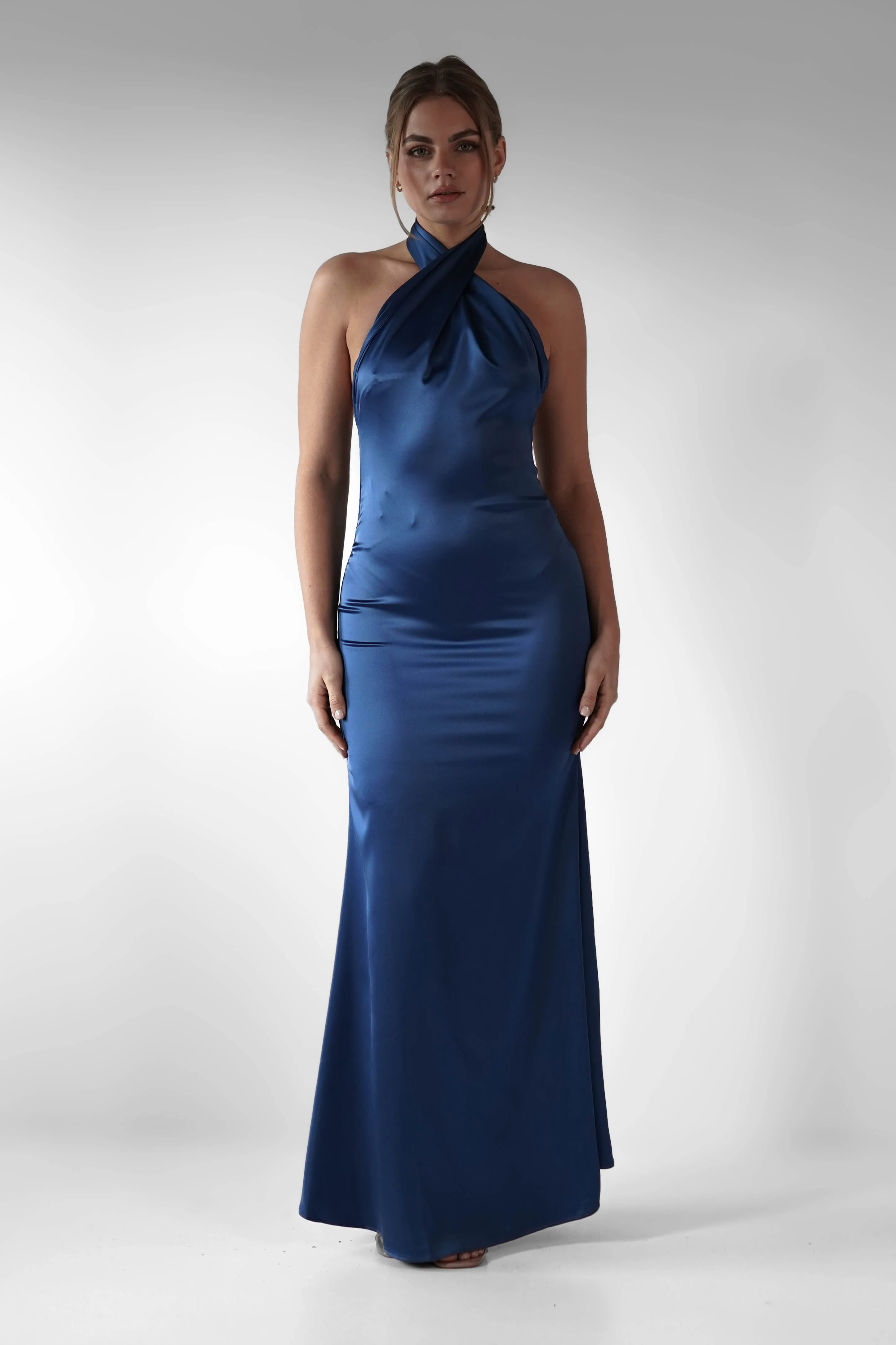 Kartia Halterneck Maxi Gown | Navy