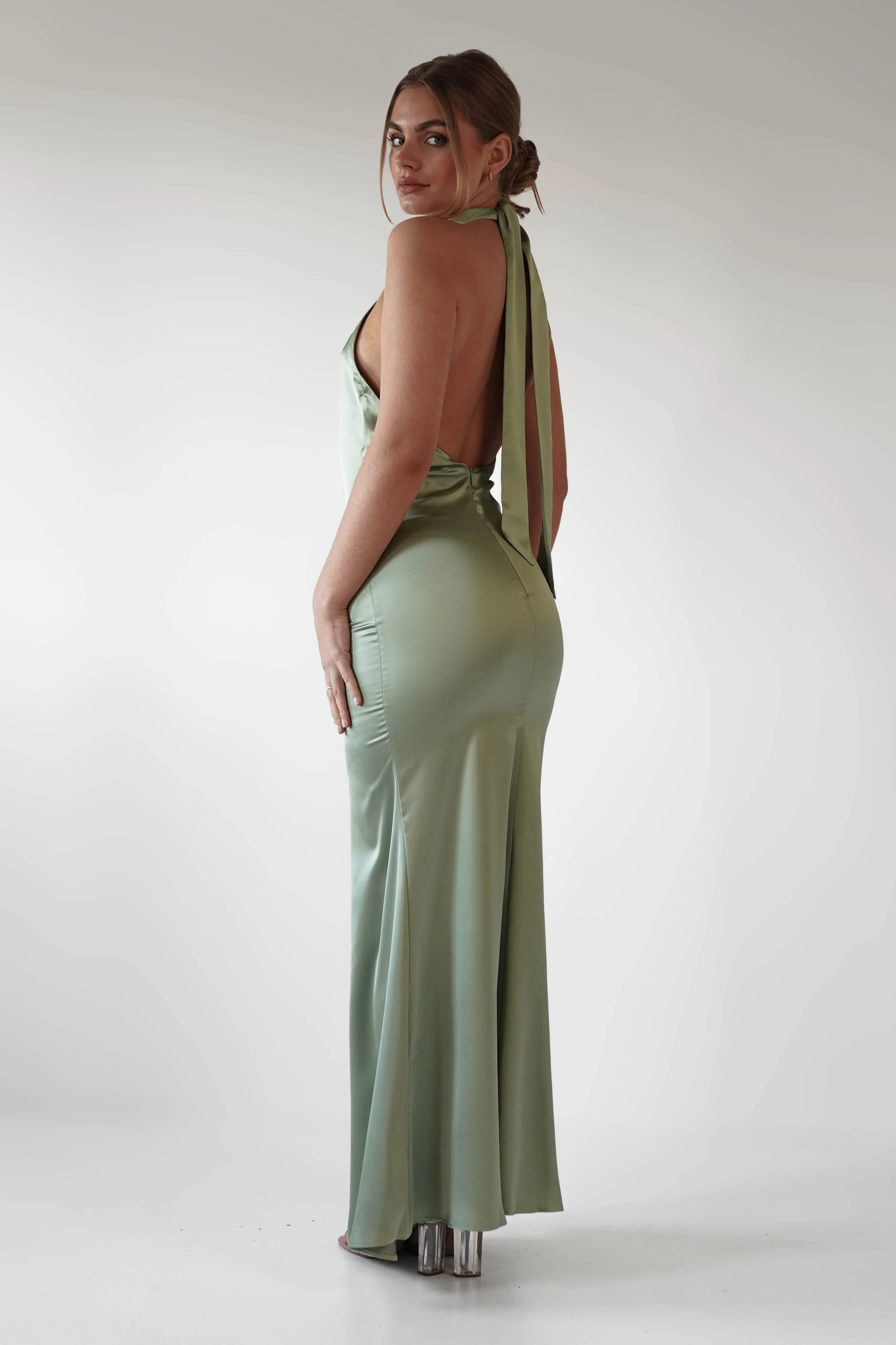 Kartia Halterneck Maxi Gown | Sage