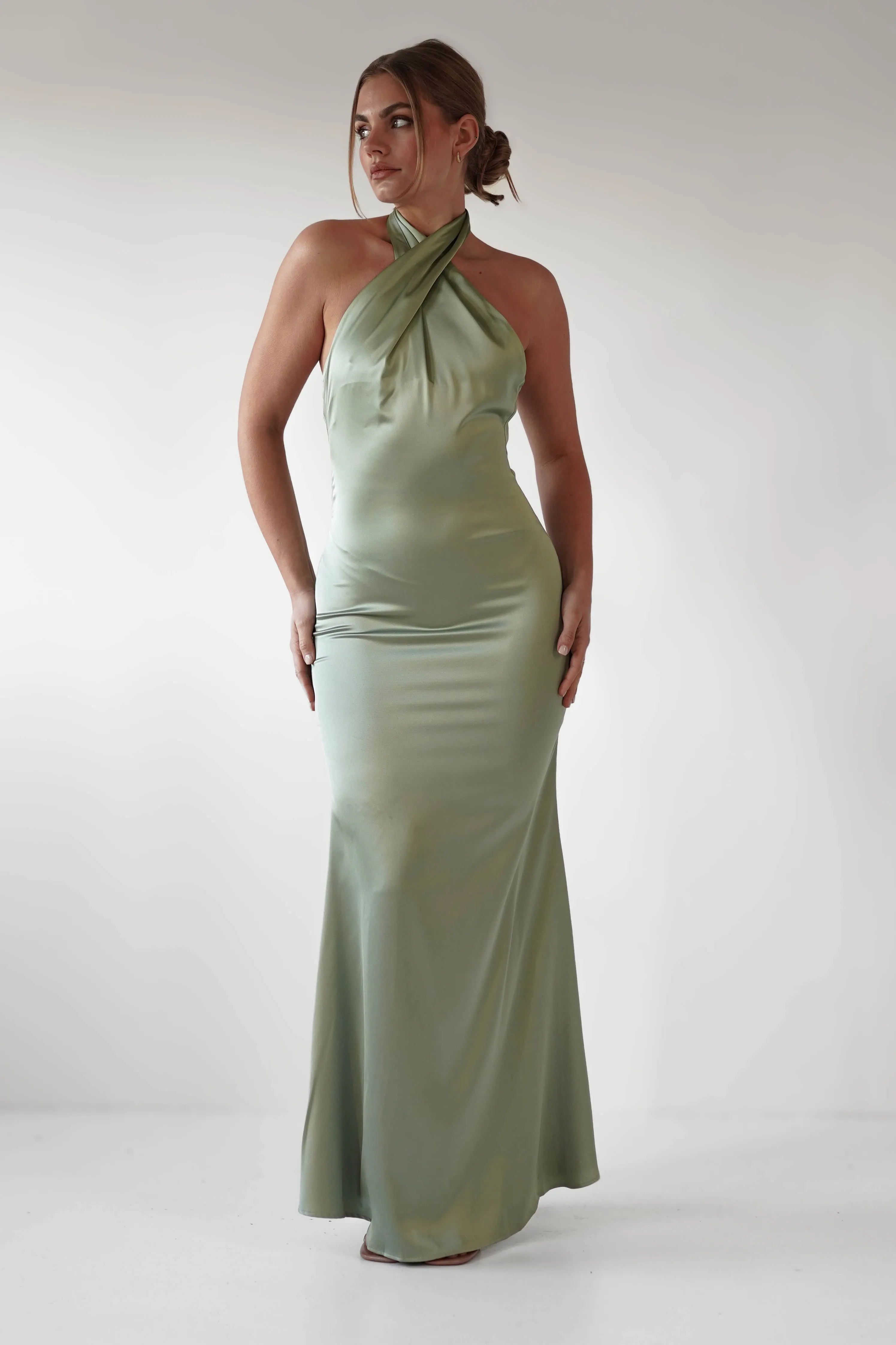 Kartia Halterneck Maxi Gown | Sage