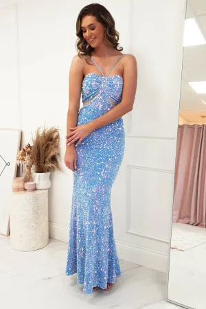 Kennedy Sequin Bodycon Gown | Blue