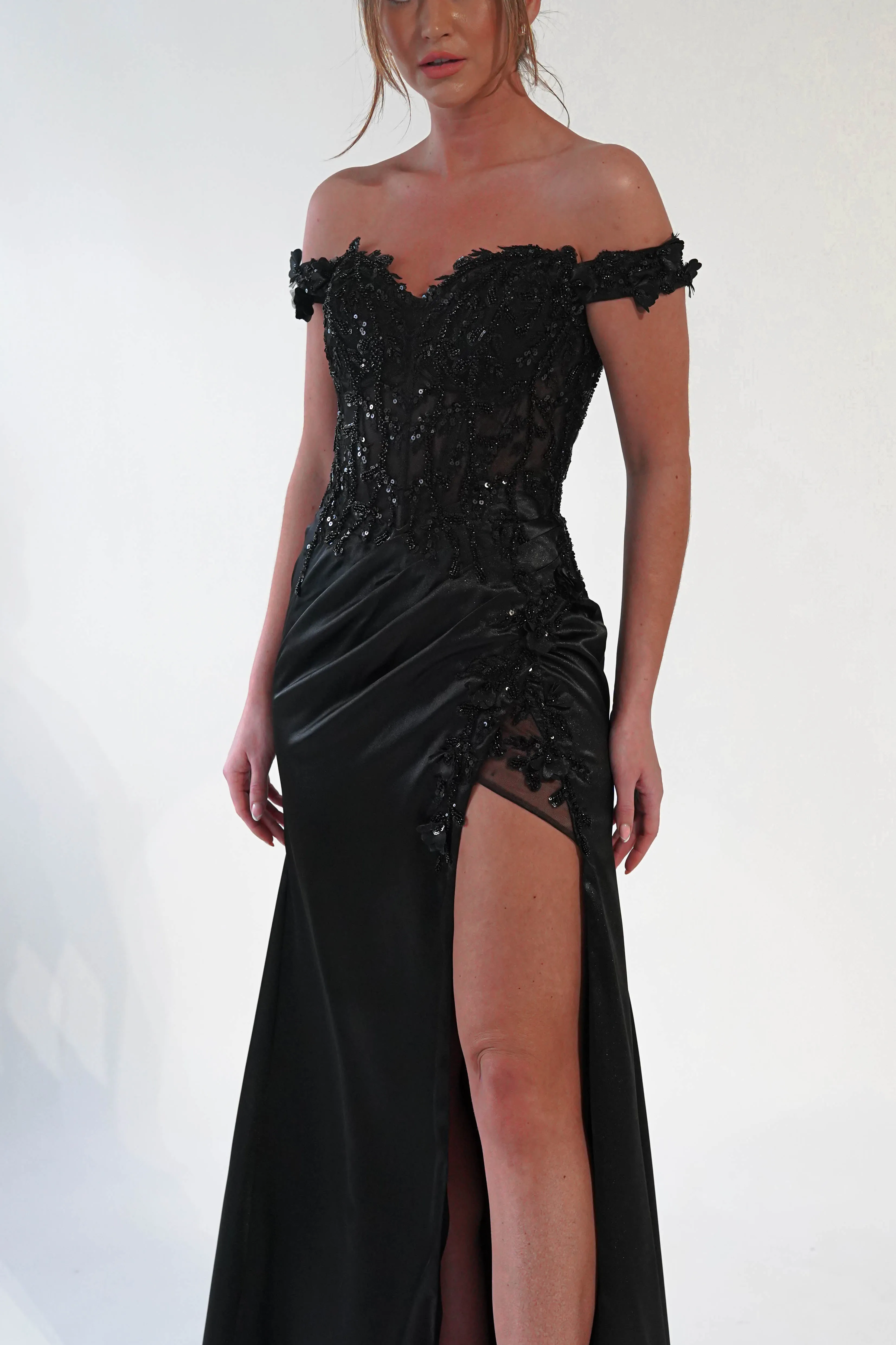 Khacy Embellished Gown  dress,evening dress,graduation dress,party dress,birthday dress,beautiful dress,dress,summer dress,beautiful dressBlack