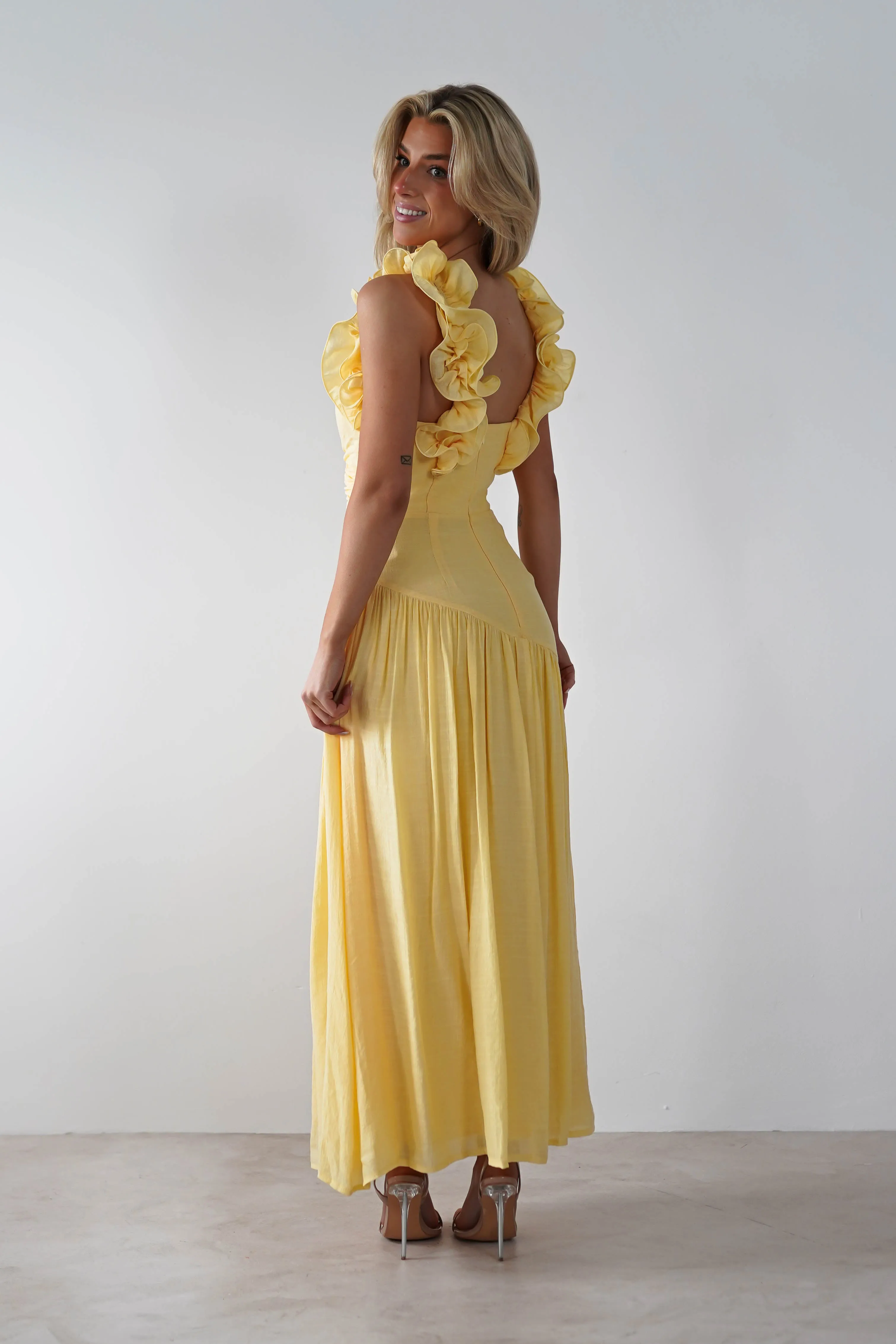 Lara Ruffle Detail Midaxi | Yellow