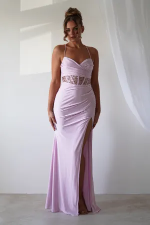 Larna Sequin Bust Bodycon Gown | Light Pink