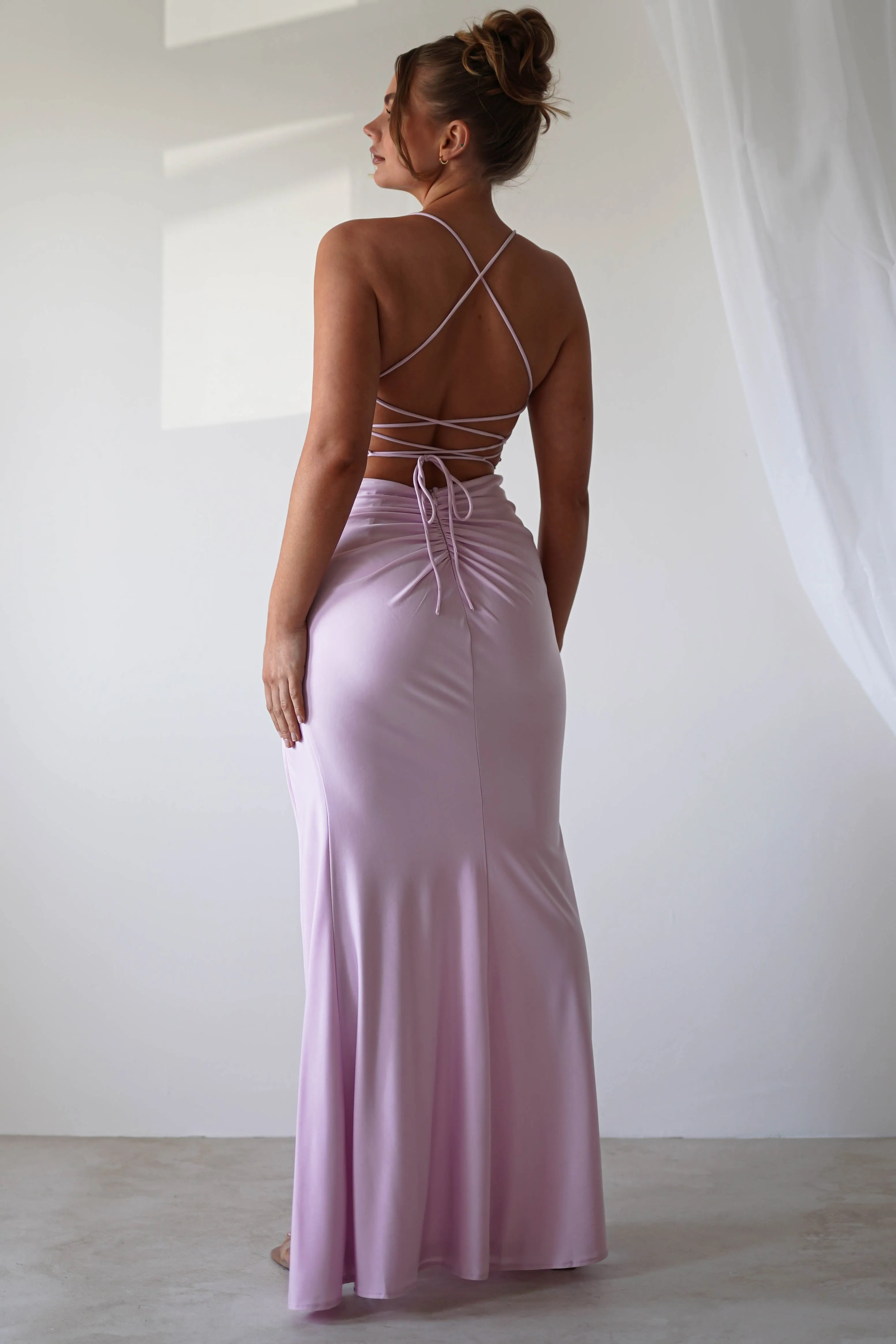 Larna Sequin Bust Bodycon Gown | Light Pink
