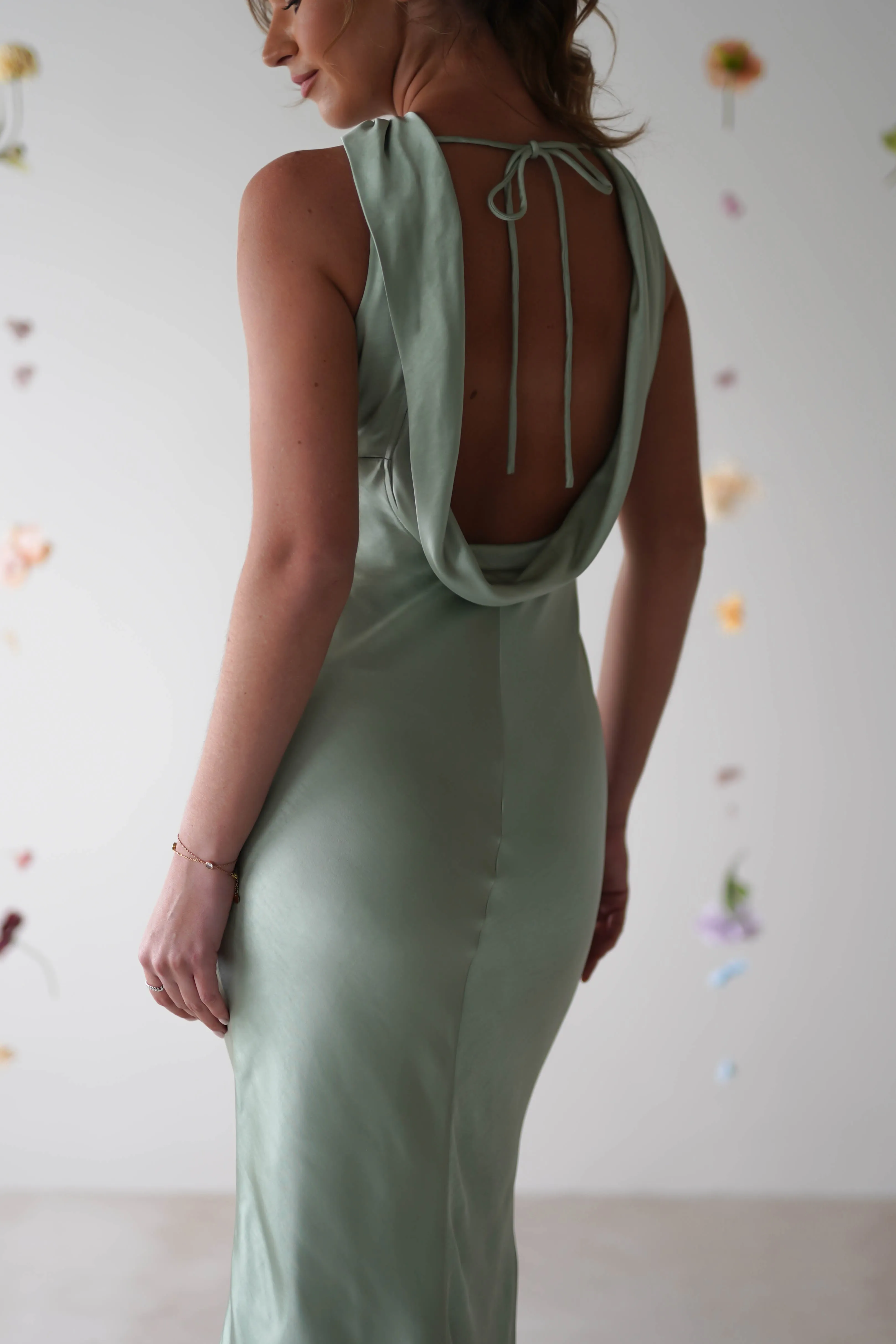 Lauryn Halter Neck Maxi Dress | Sage