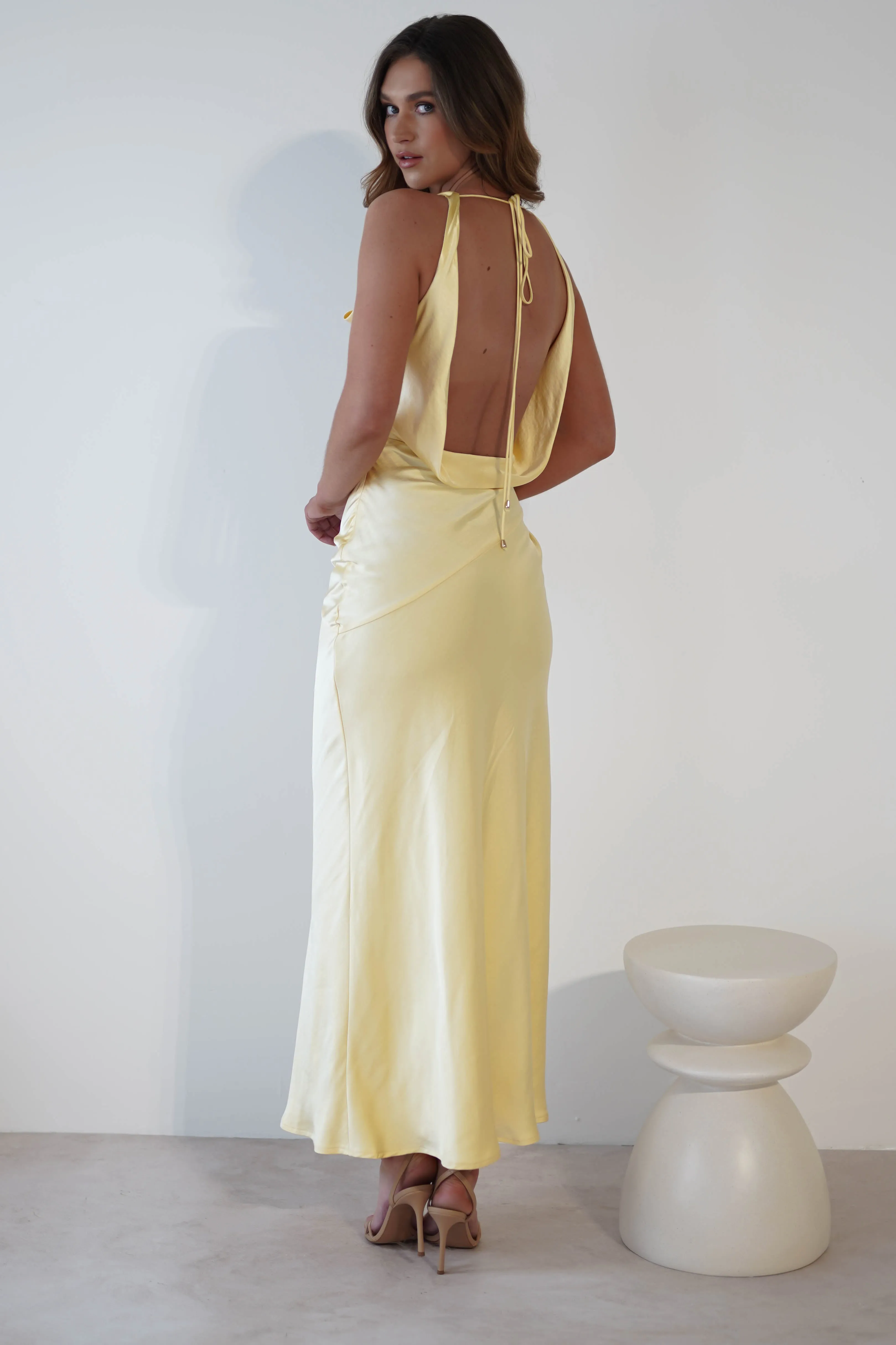 Leah Cowl Neckline Maxi Dress | Yellow