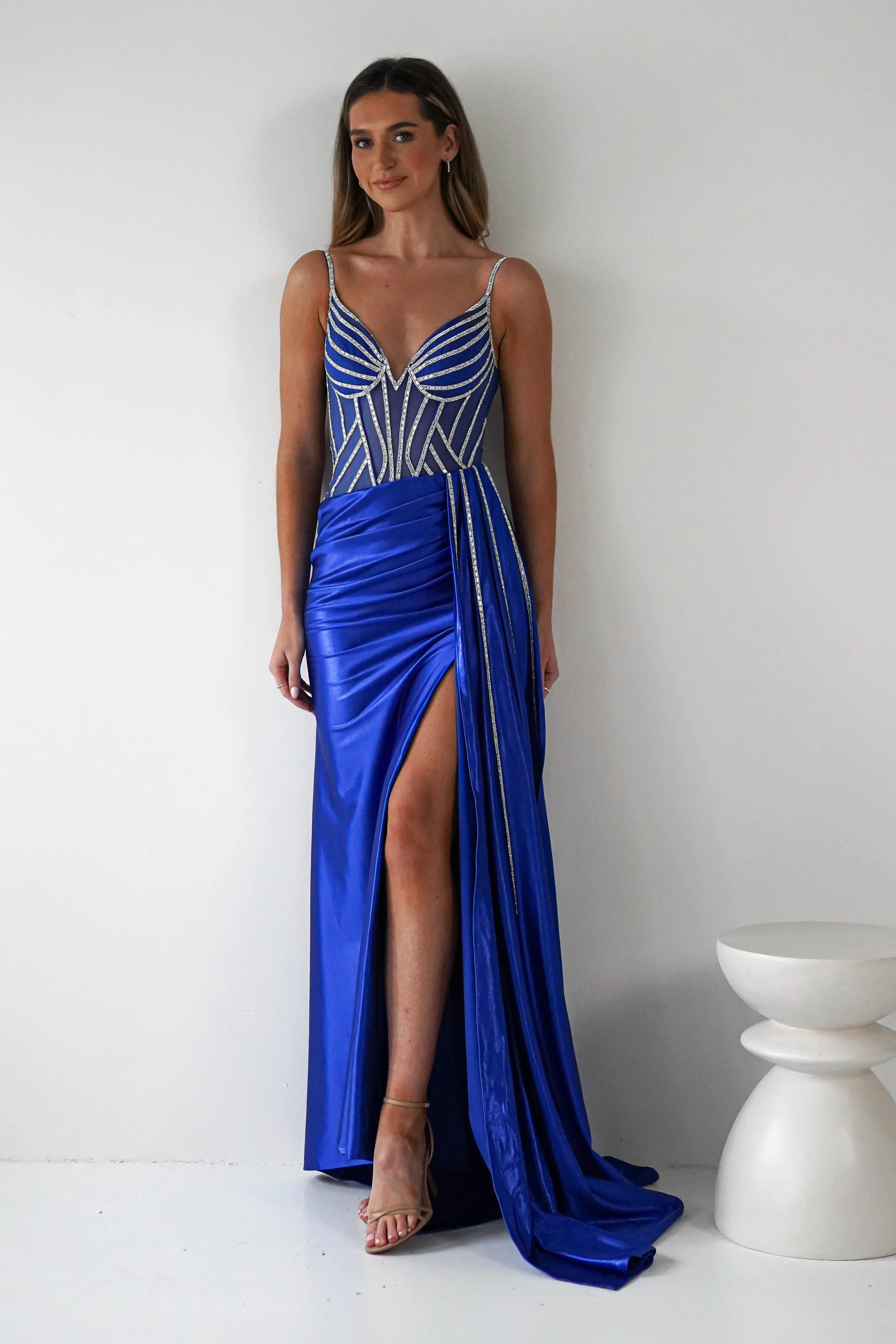 Leonardo Diamante Bodycon Gown | Royal Blue