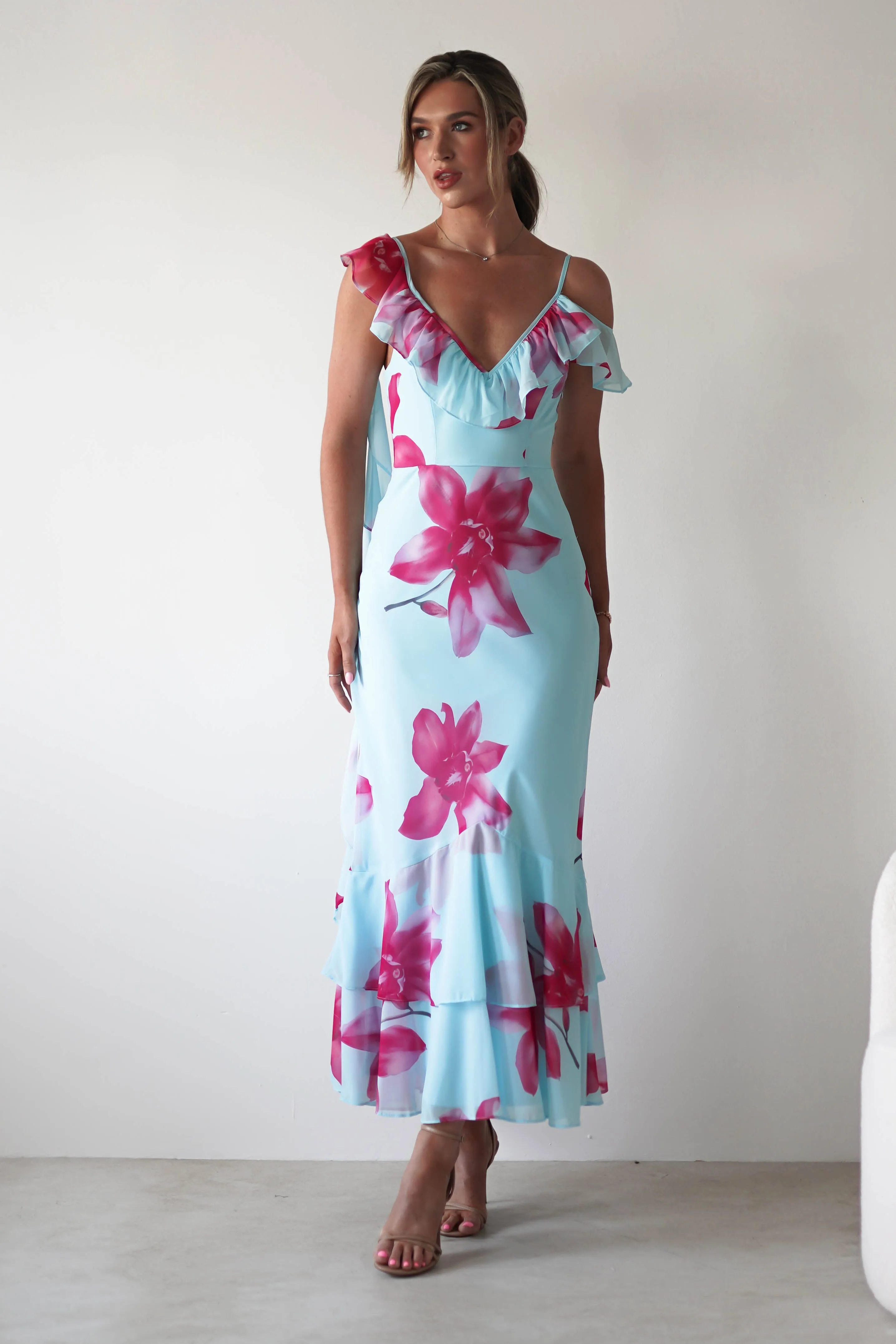 Leonie Floral Print Maxi Dress | Blue