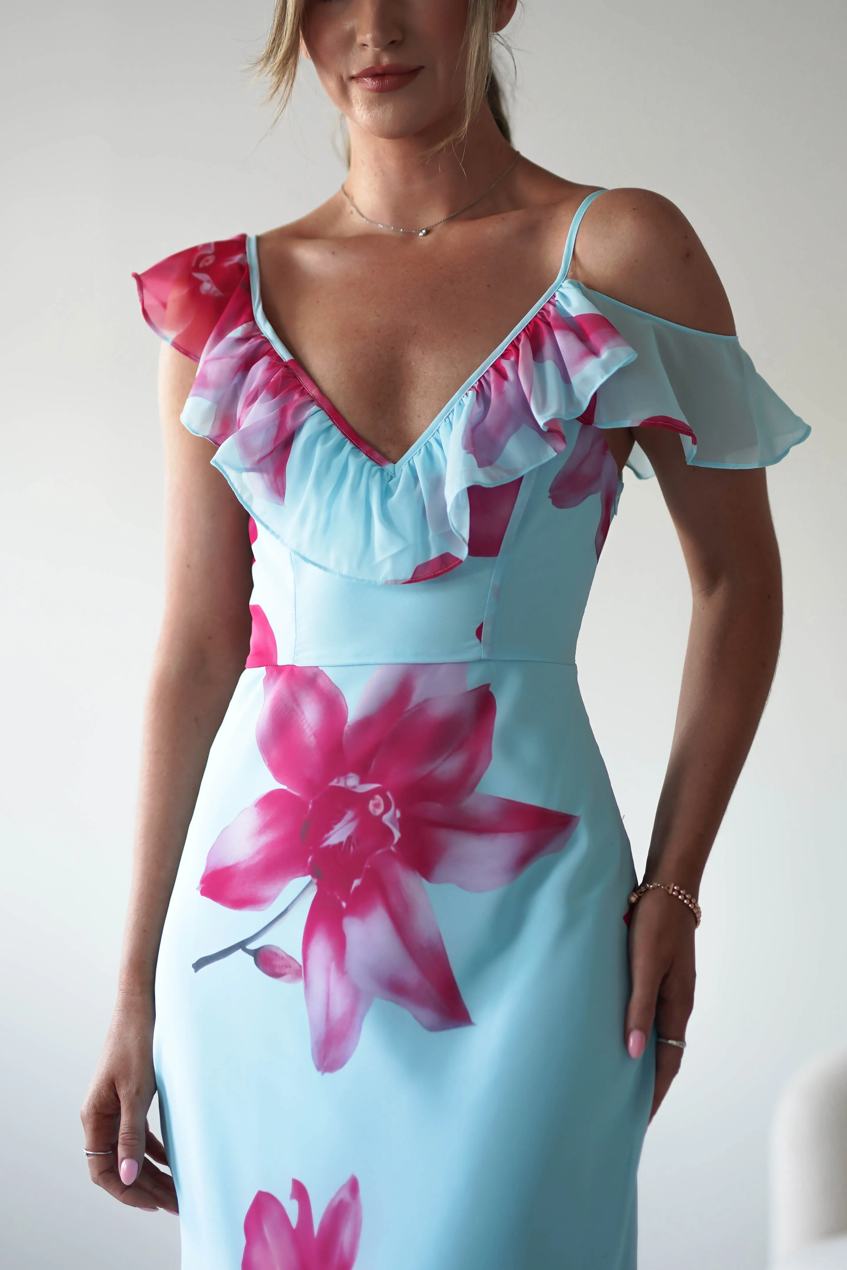 Leonie Floral Print Maxi Dress | Blue